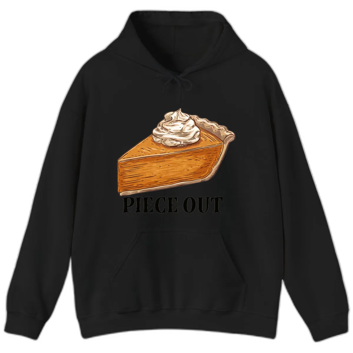 Piece Out Pumpkin Pie Greeting Hoodie in Black