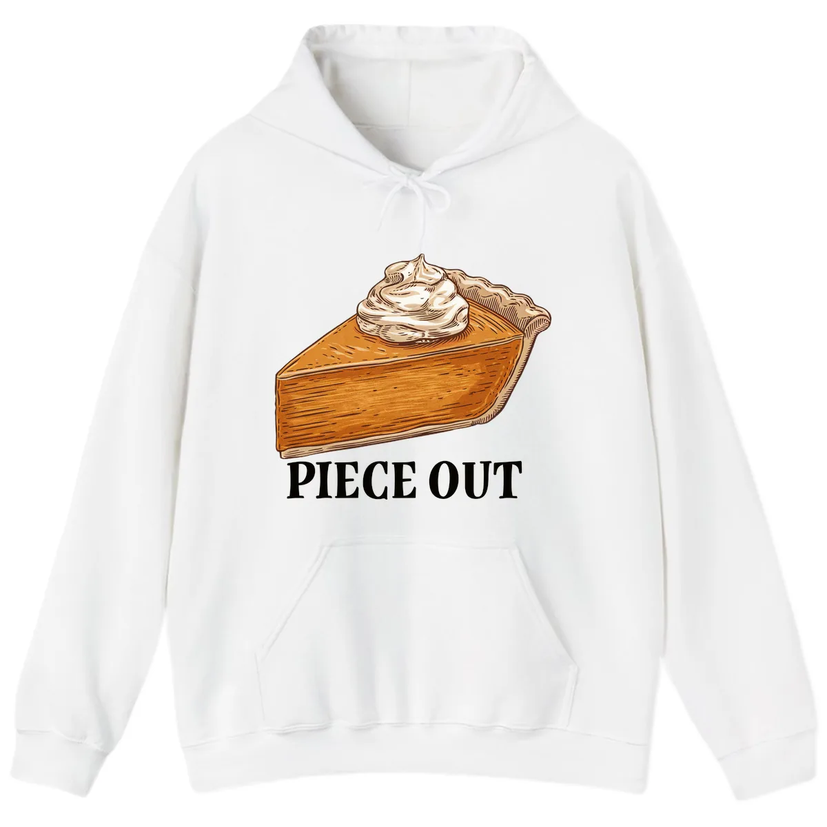 Piece Out Pumpkin Pie Greeting Hoodie in White