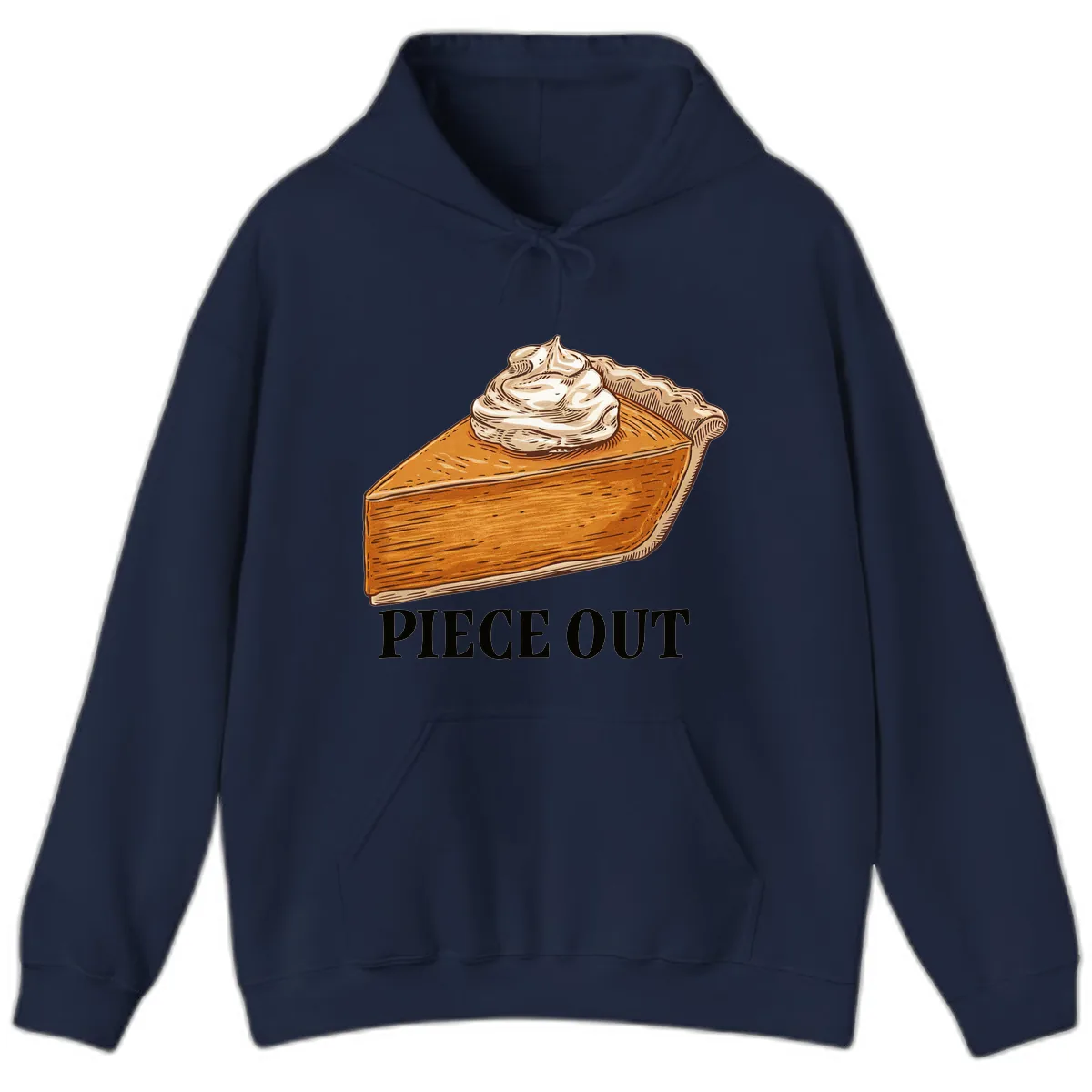 Piece Out Pumpkin Pie Greeting Hoodie in Navy