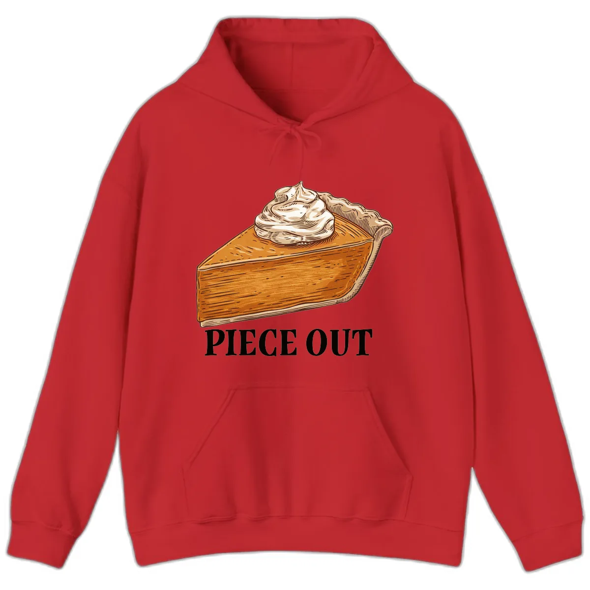 Piece Out Pumpkin Pie Greeting Hoodie in Red