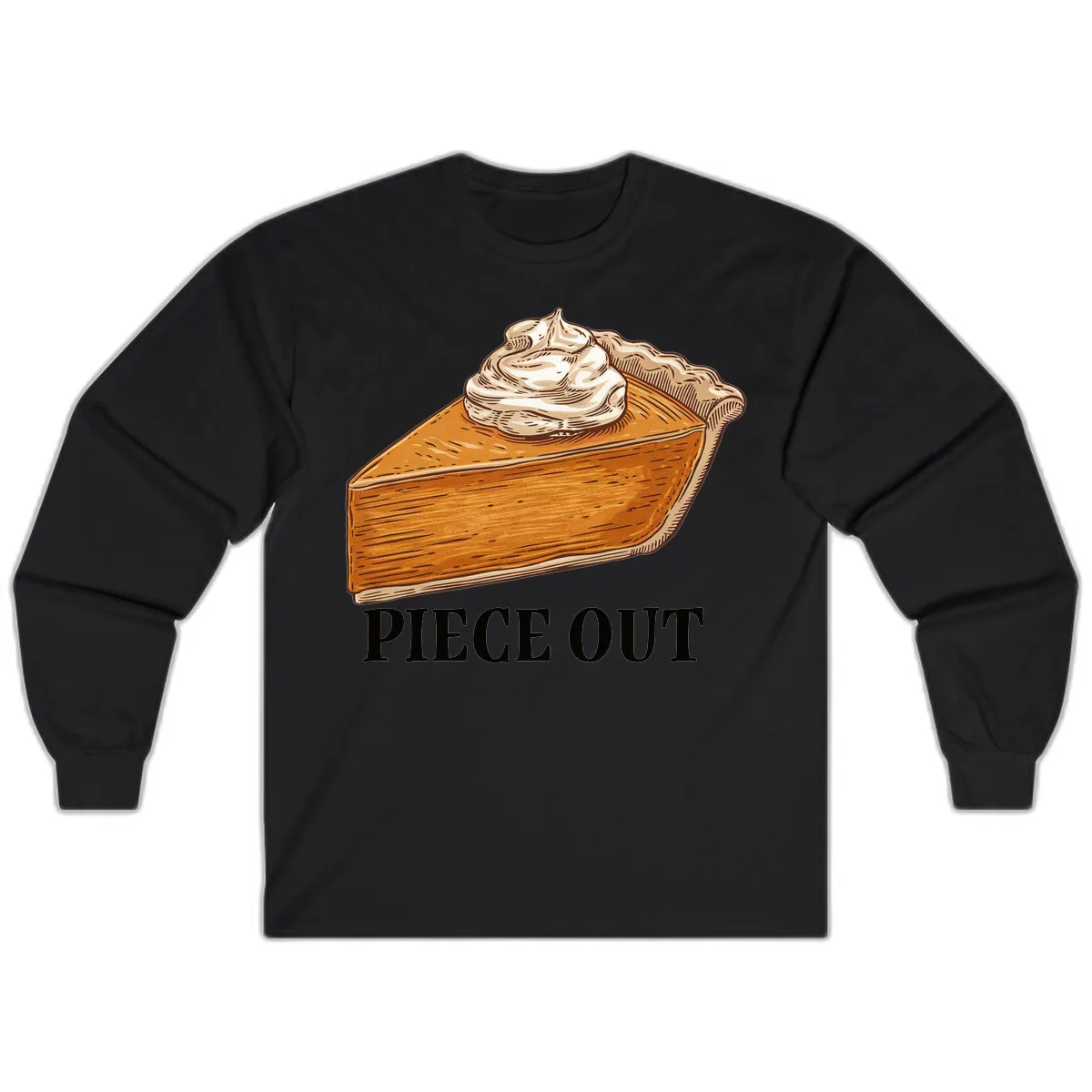 Piece Out Pumpkin Pie Greeting Long Sleeve in Black