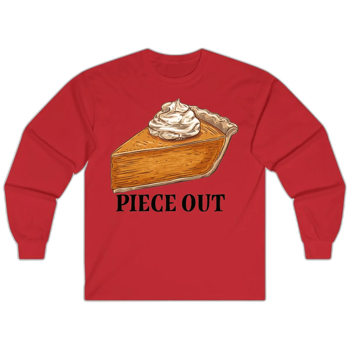 Piece Out Pumpkin Pie Greeting Long Sleeve in Red