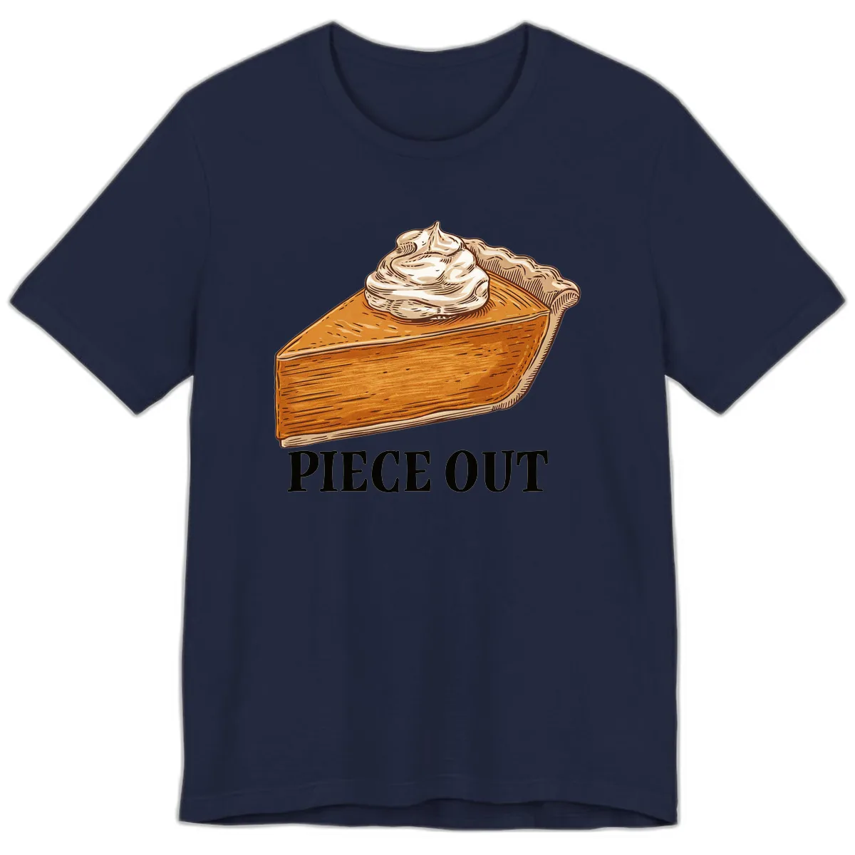 Piece Out Pumpkin Pie Greeting Premium T-Shirt in Navy