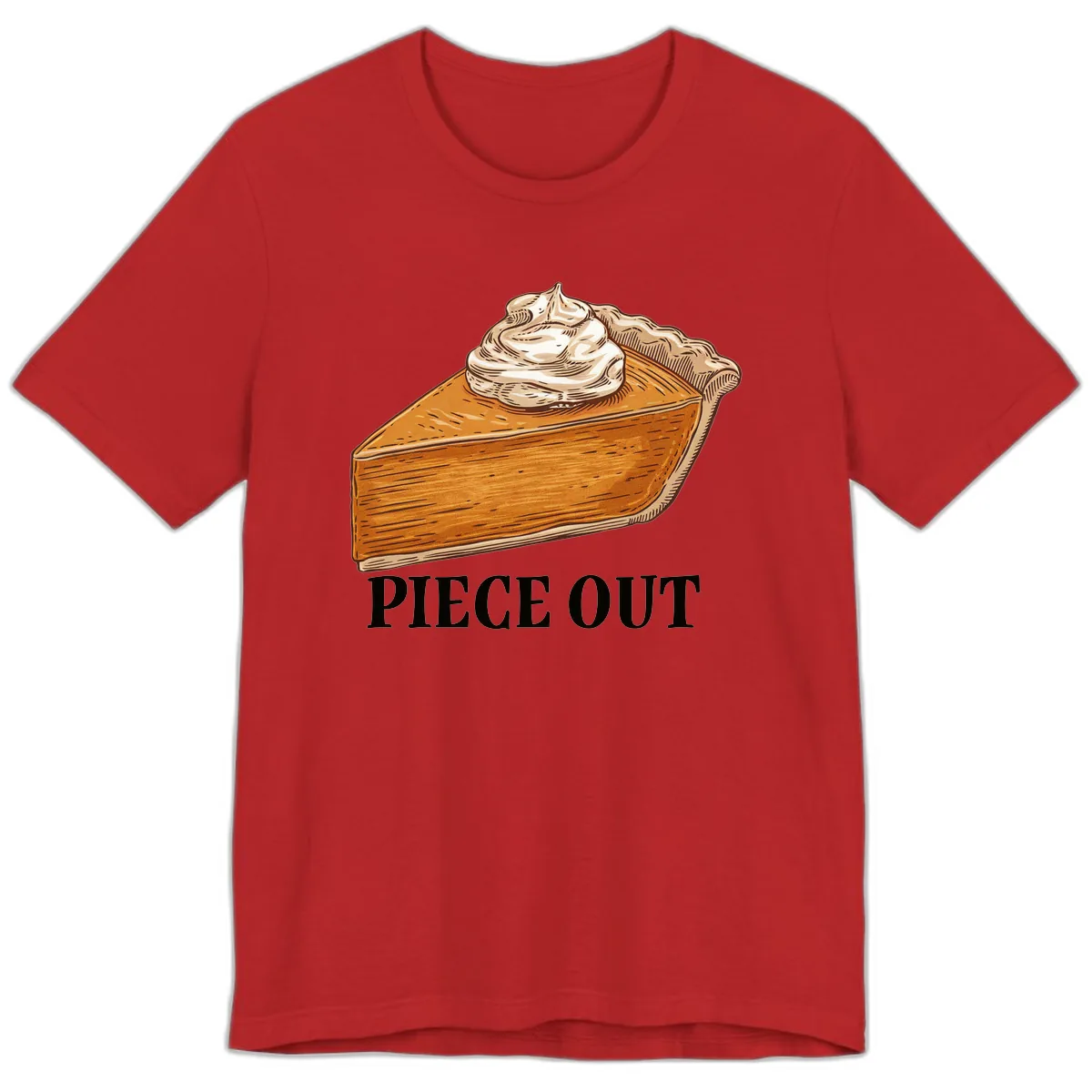 Piece Out Pumpkin Pie Greeting Premium T-Shirt in Red