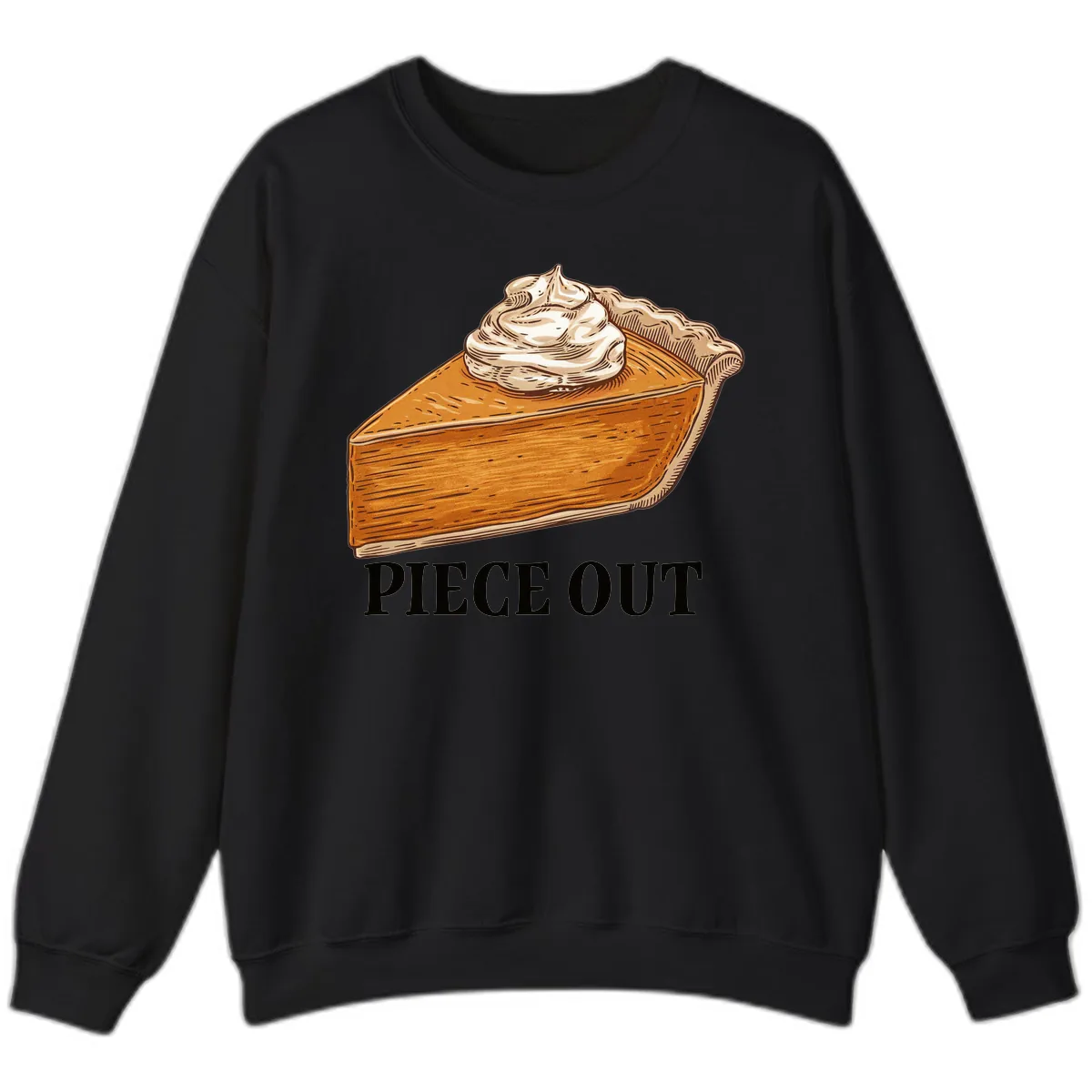 Piece Out Pumpkin Pie Greeting Sweatshirt in Black