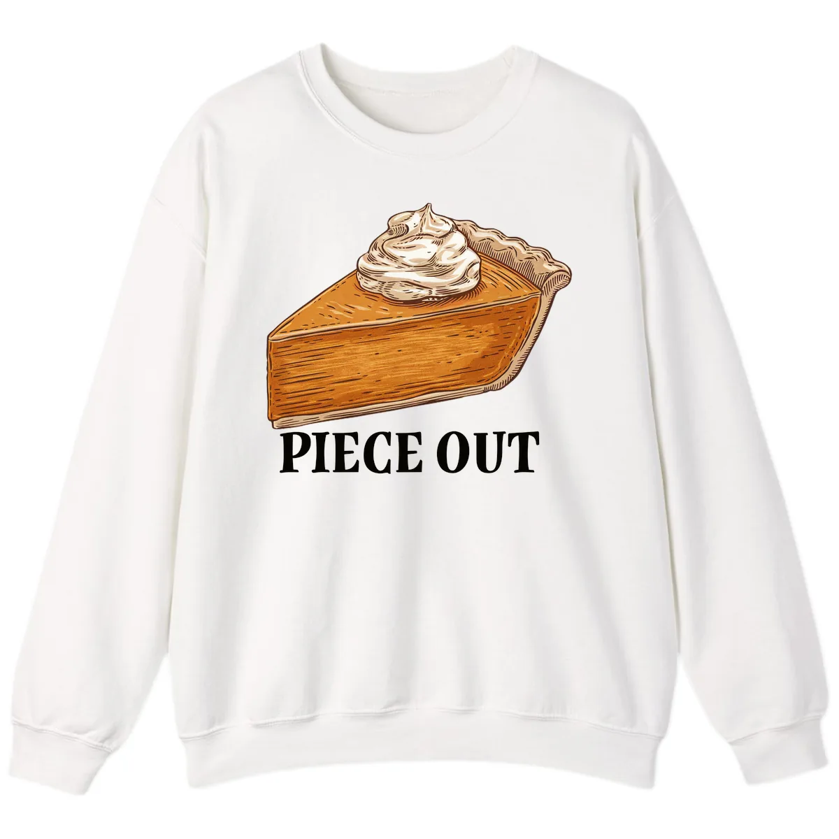 Piece Out Pumpkin Pie Greeting Sweatshirt in White