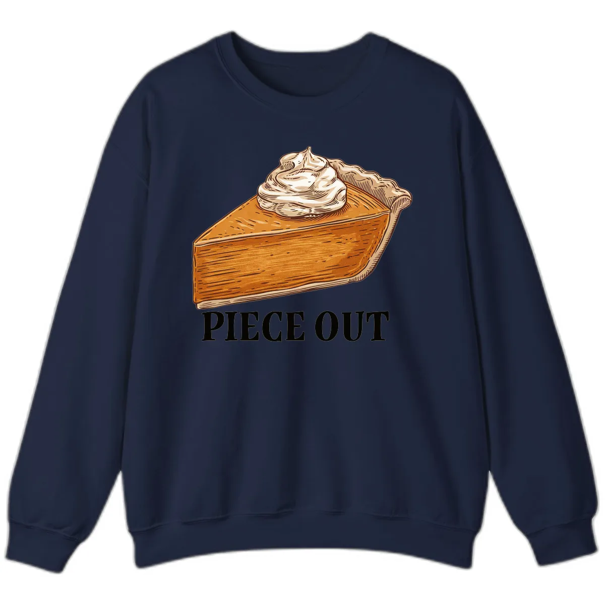 Piece Out Pumpkin Pie Greeting Sweatshirt in Navy