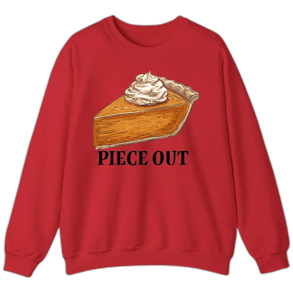 Piece Out Pumpkin Pie Greeting Sweatshirt in Red