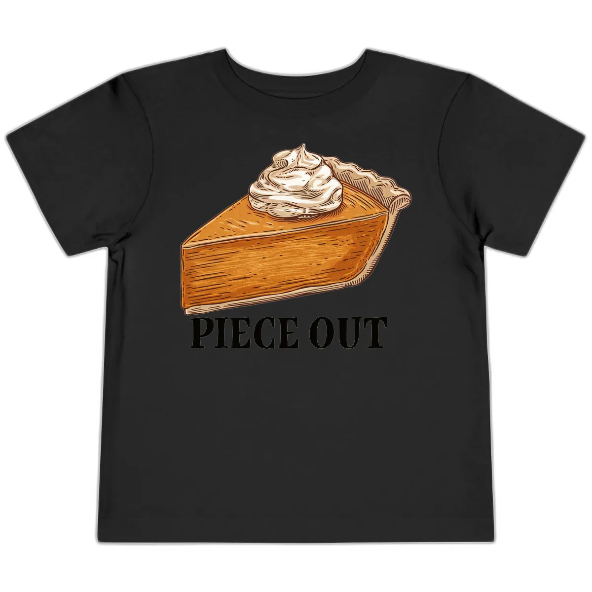 Piece Out Pumpkin Pie Greeting Toddler T-Shirt in Black