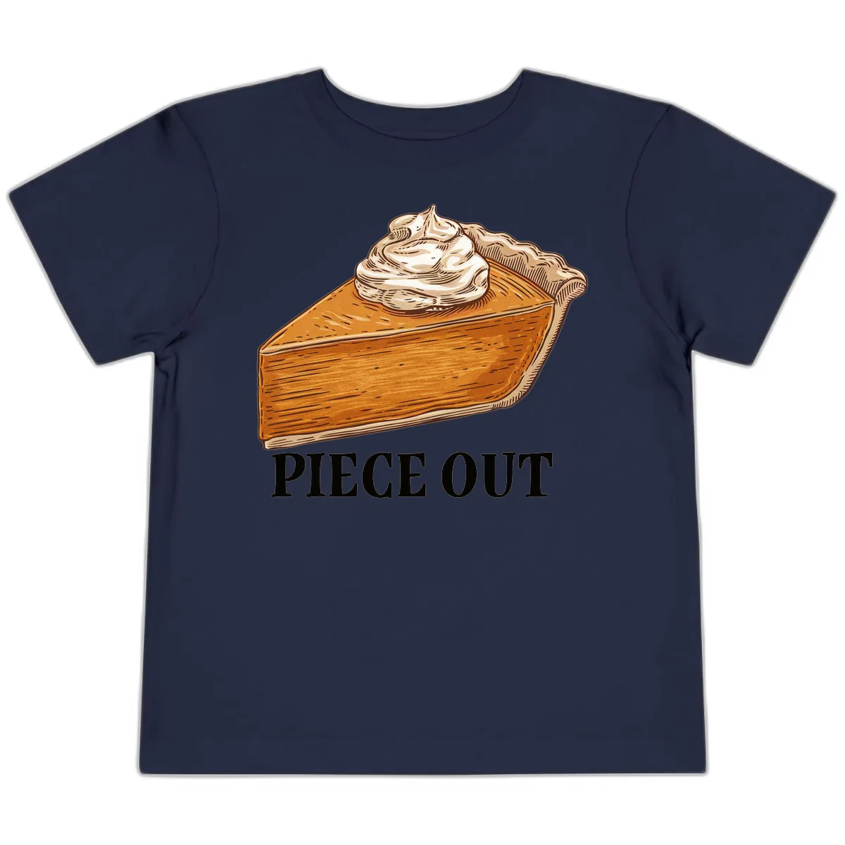 Piece Out Pumpkin Pie Greeting Toddler T-Shirt in Navy