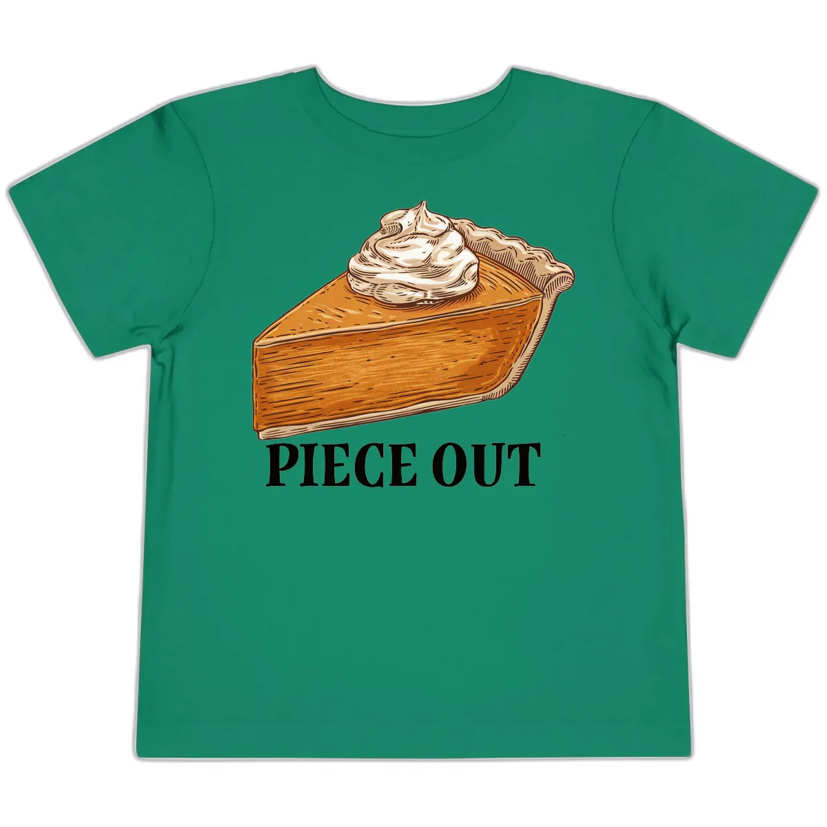 Piece Out Pumpkin Pie Greeting Toddler T-Shirt in Kelly