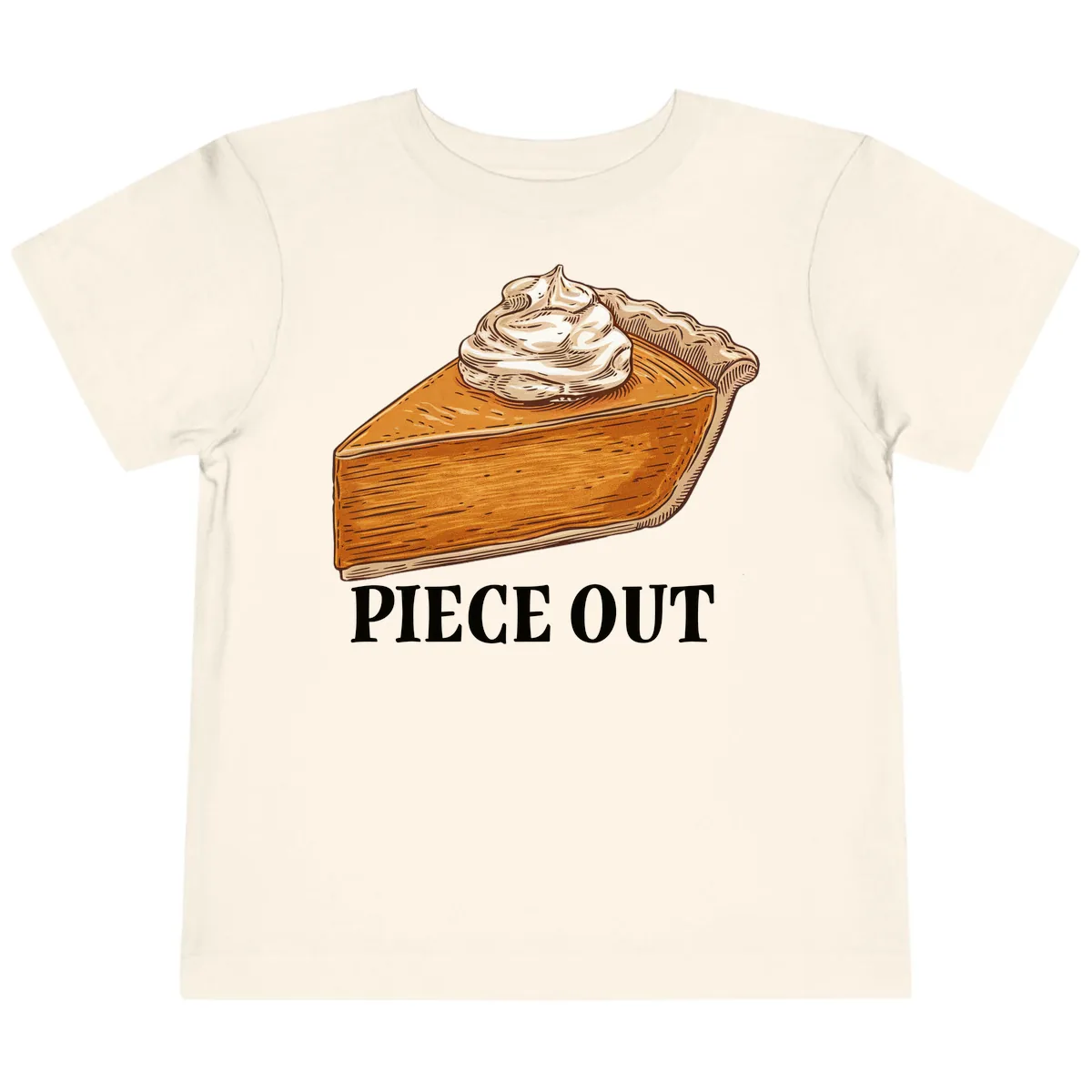Piece Out Pumpkin Pie Greeting Toddler T-Shirt in Natural