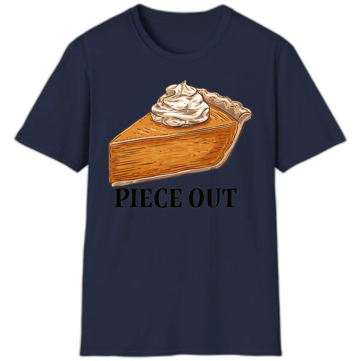 Piece Out Pumpkin Pie Greeting T-Shirt in Navy