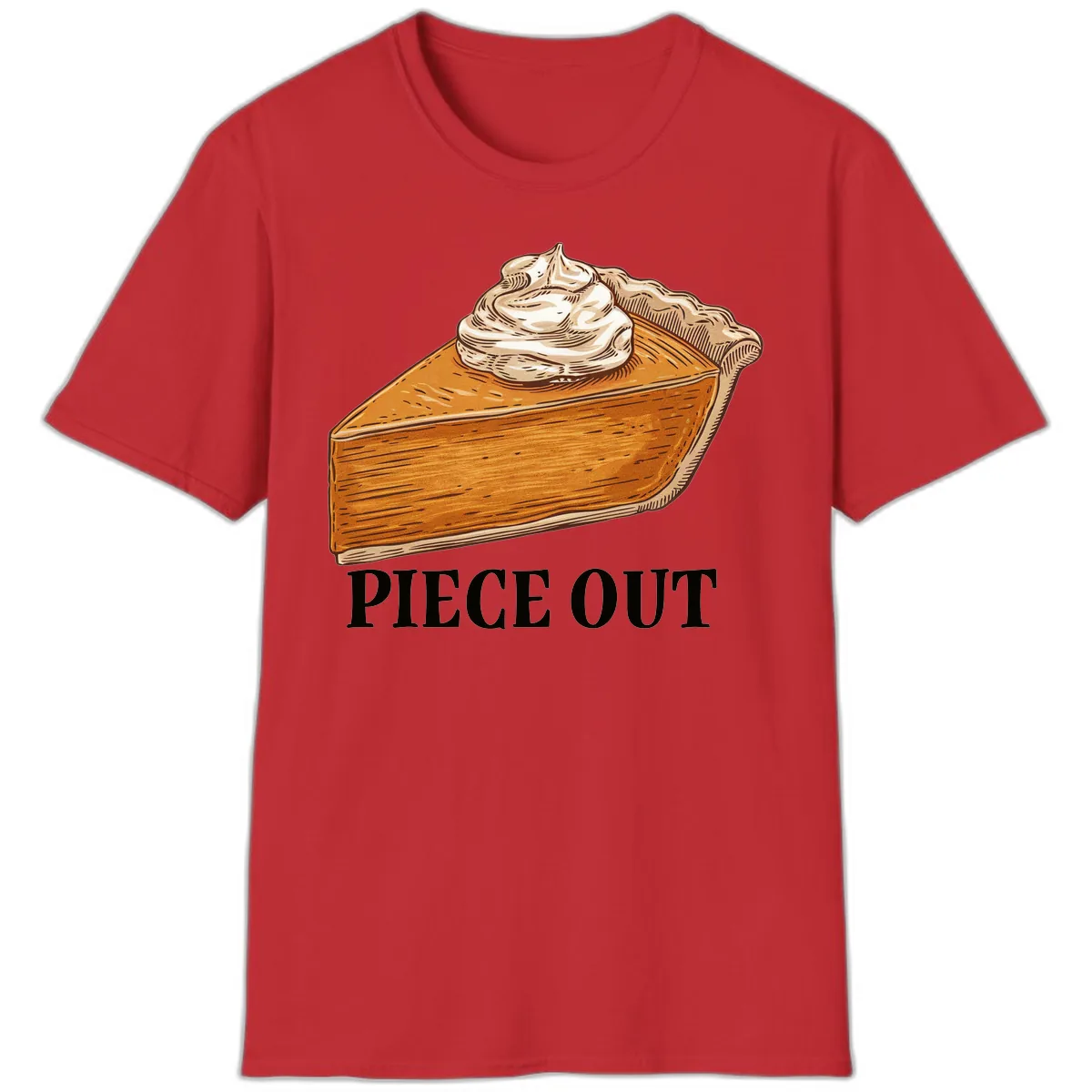 Piece Out Pumpkin Pie Greeting T-Shirt in Red