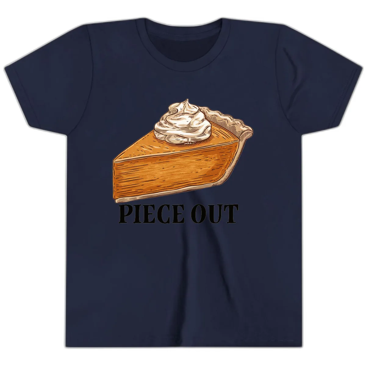 Piece Out Pumpkin Pie Greeting Youth T-Shirt in Navy