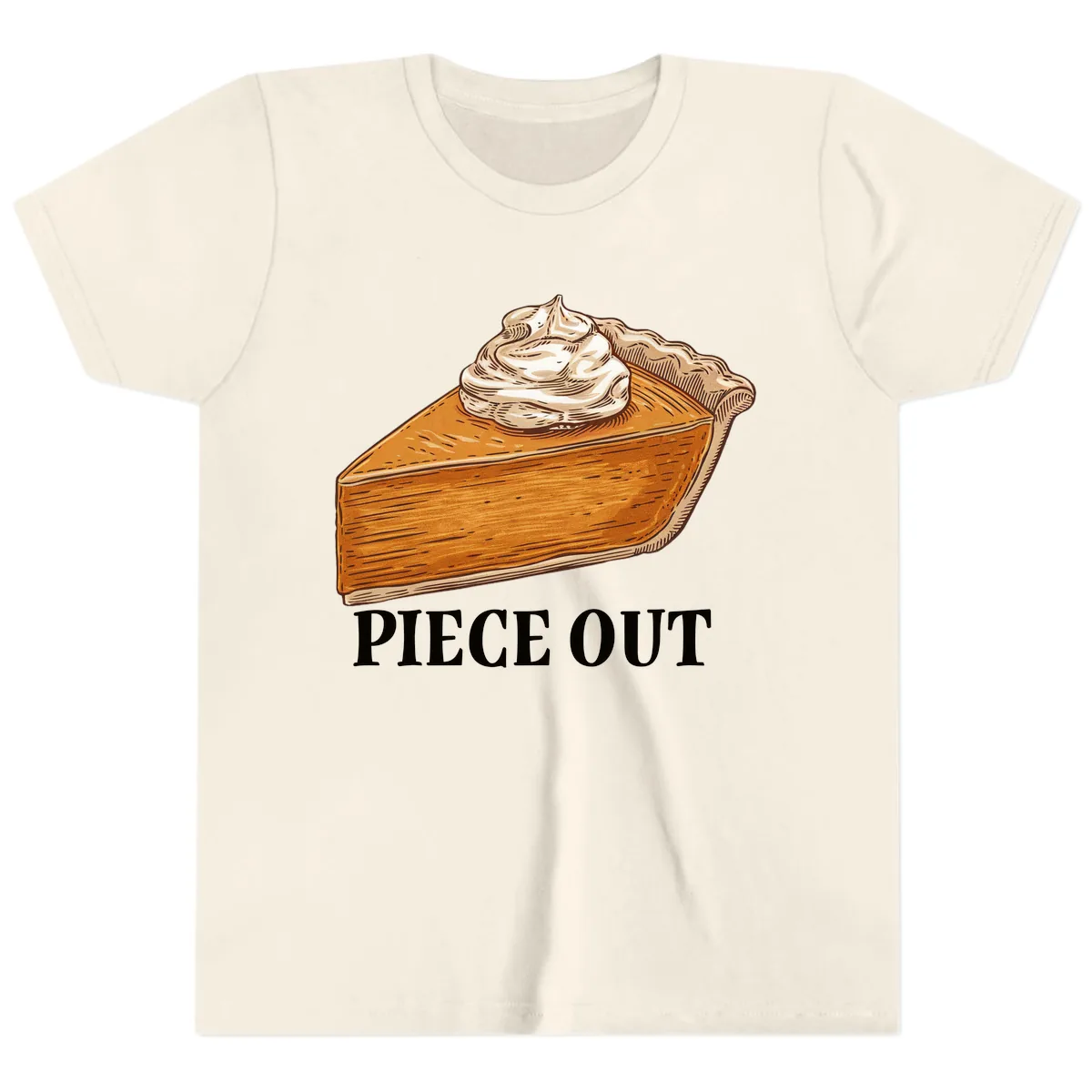 Piece Out Pumpkin Pie Greeting Youth T-Shirt in Natural
