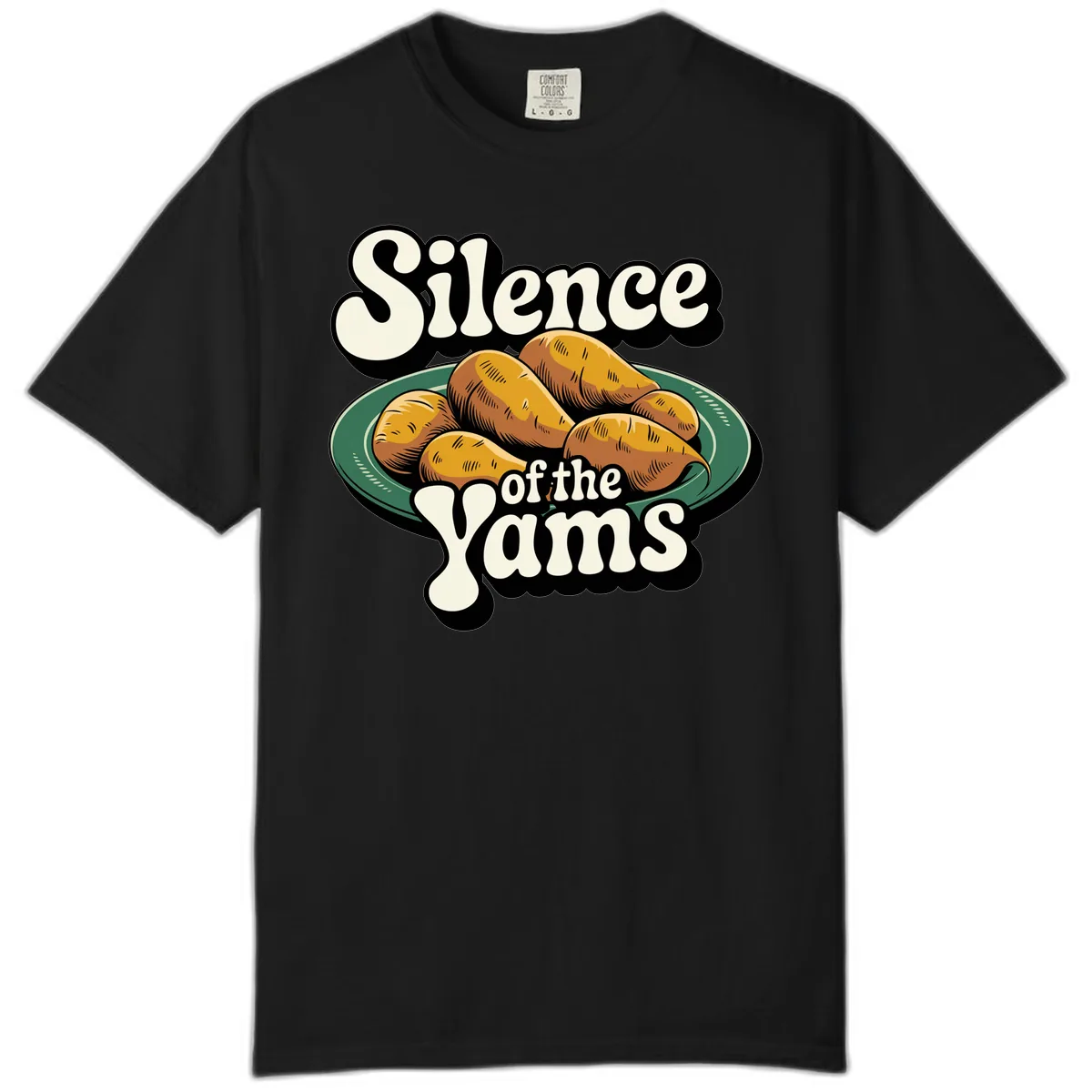 Silence of the Yams Graphic Design Comfort Color in Black