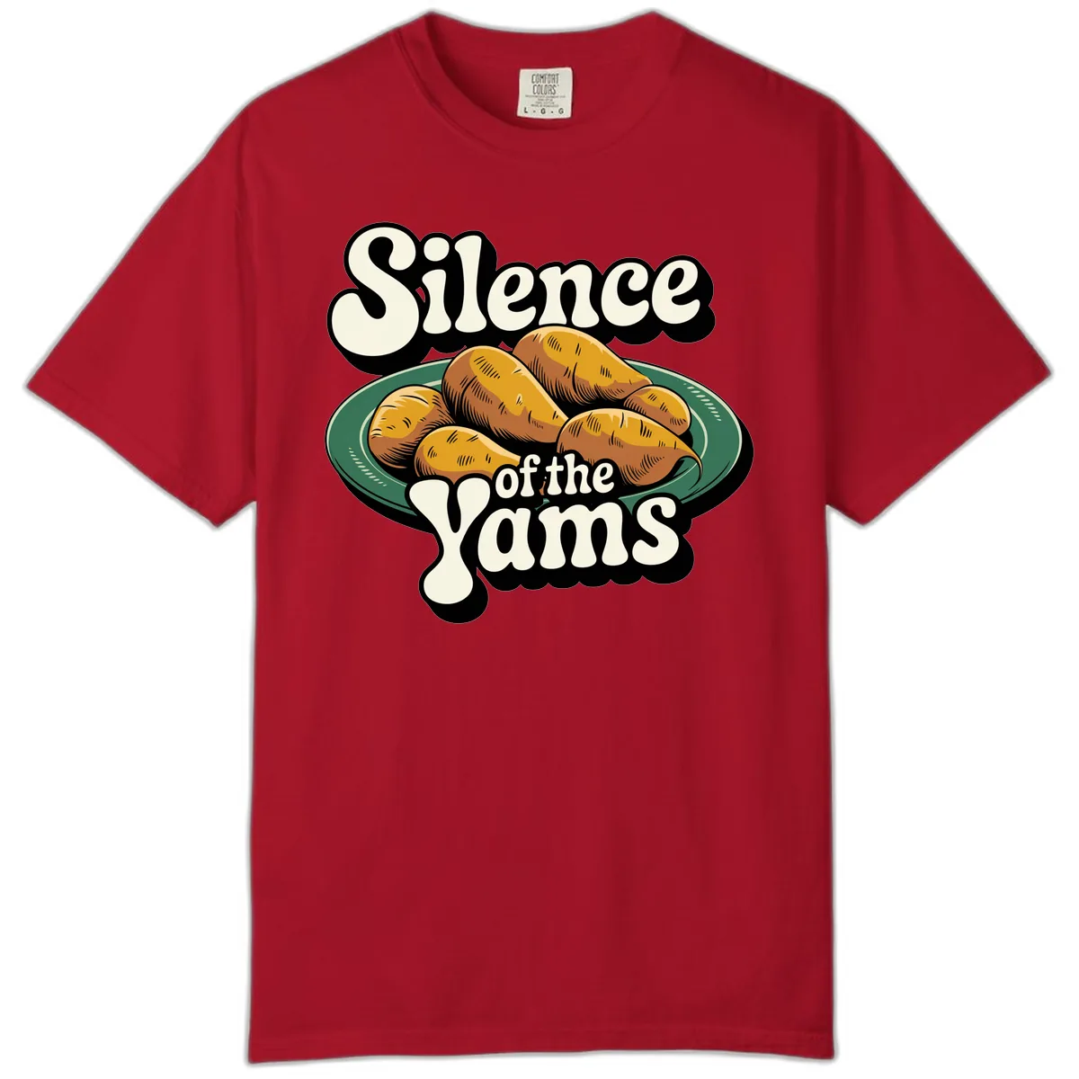 Silence of the Yams Graphic Design Comfort Color in Red