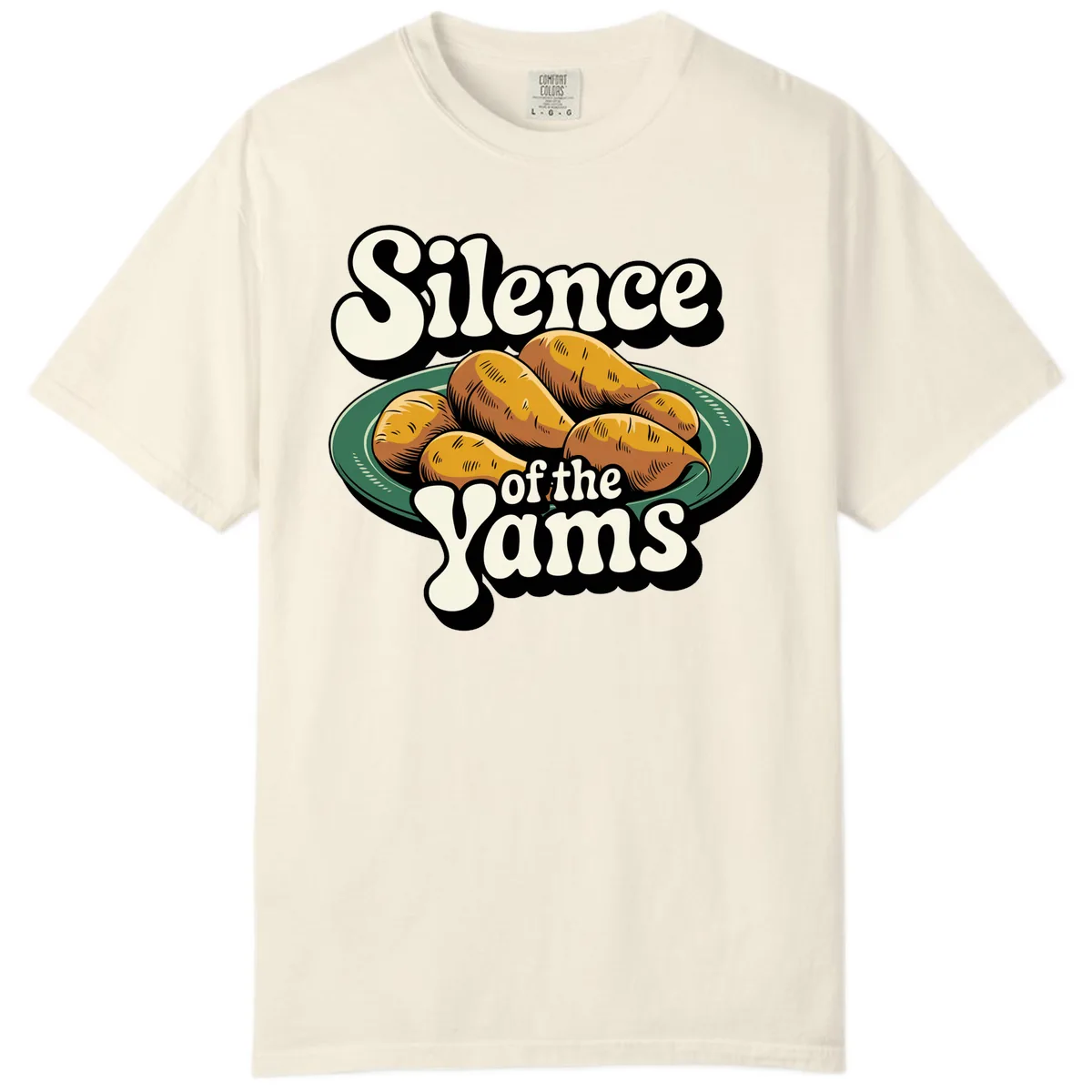 Silence of the Yams Graphic Design Comfort Color in Ivory