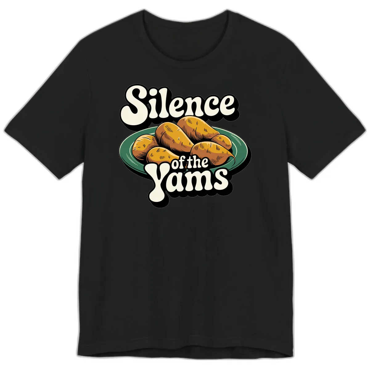 Silence of the Yams Graphic Design Premium T-Shirt in Black