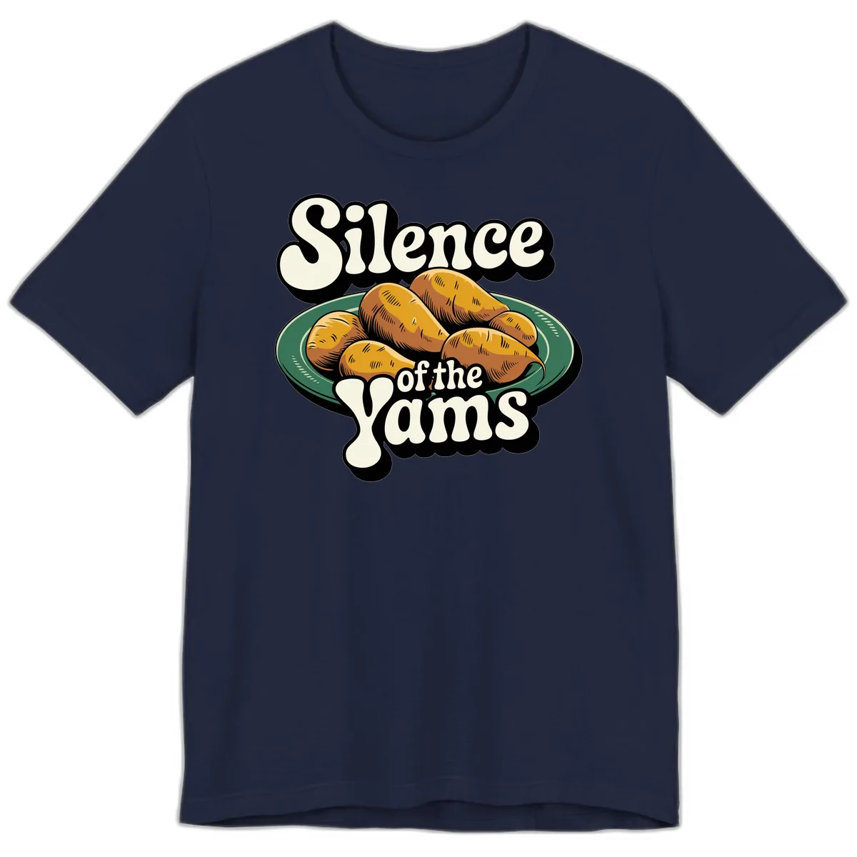 Silence of the Yams Graphic Design Premium T-Shirt in Navy