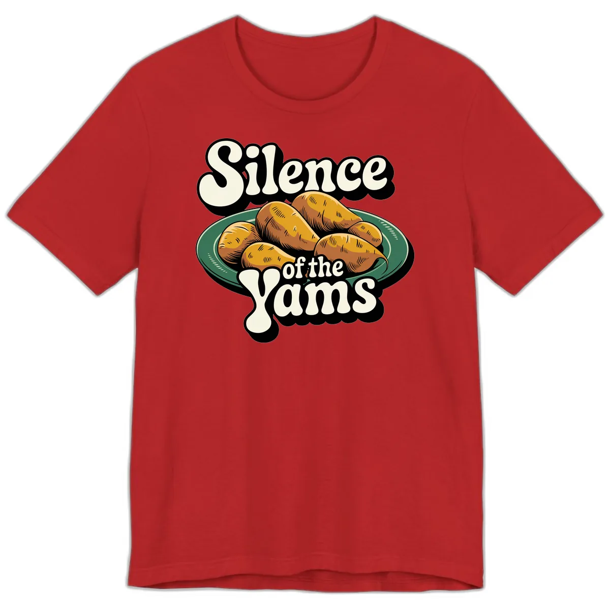 Silence of the Yams Graphic Design Premium T-Shirt in Red