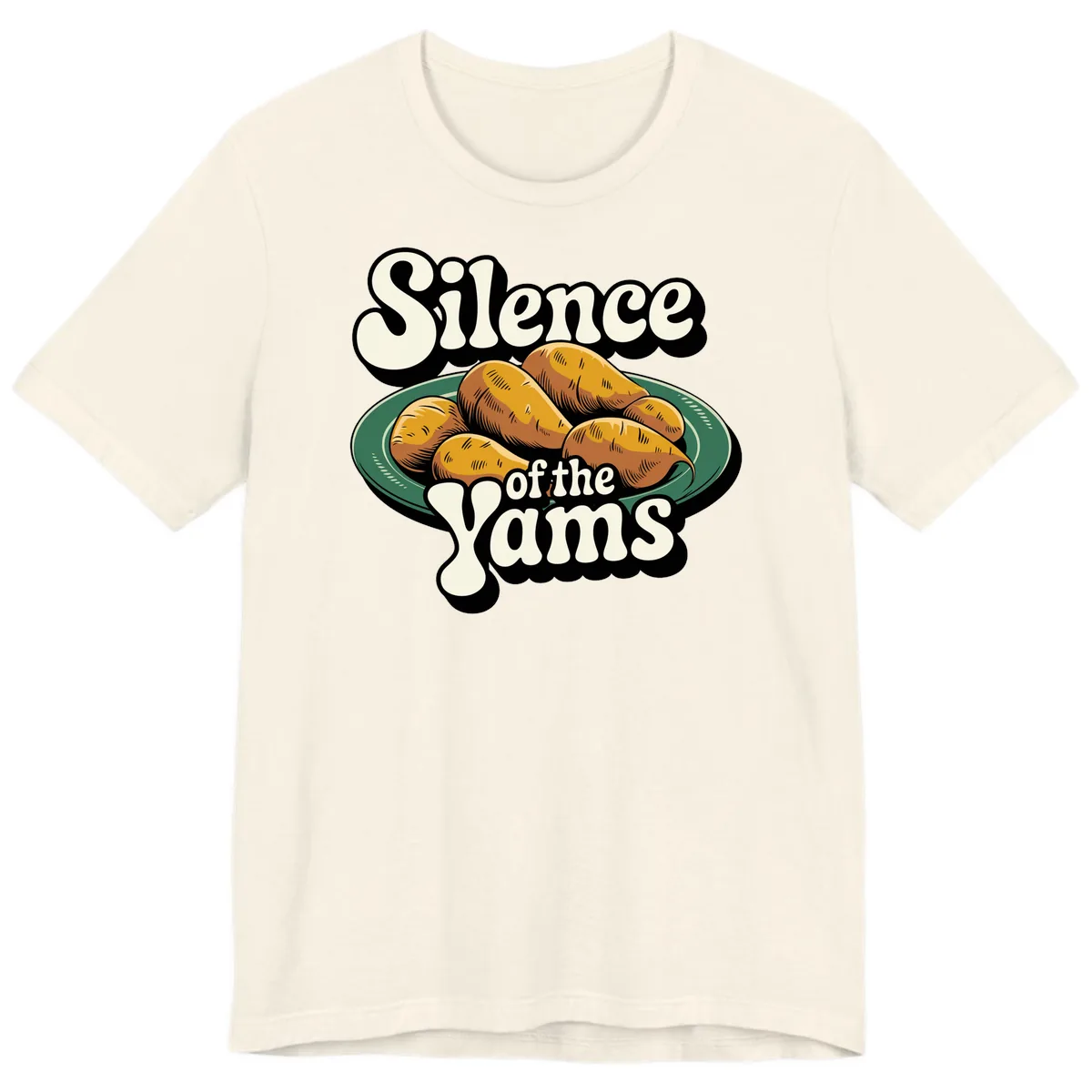 Silence of the Yams Graphic Design Premium T-Shirt in Natural