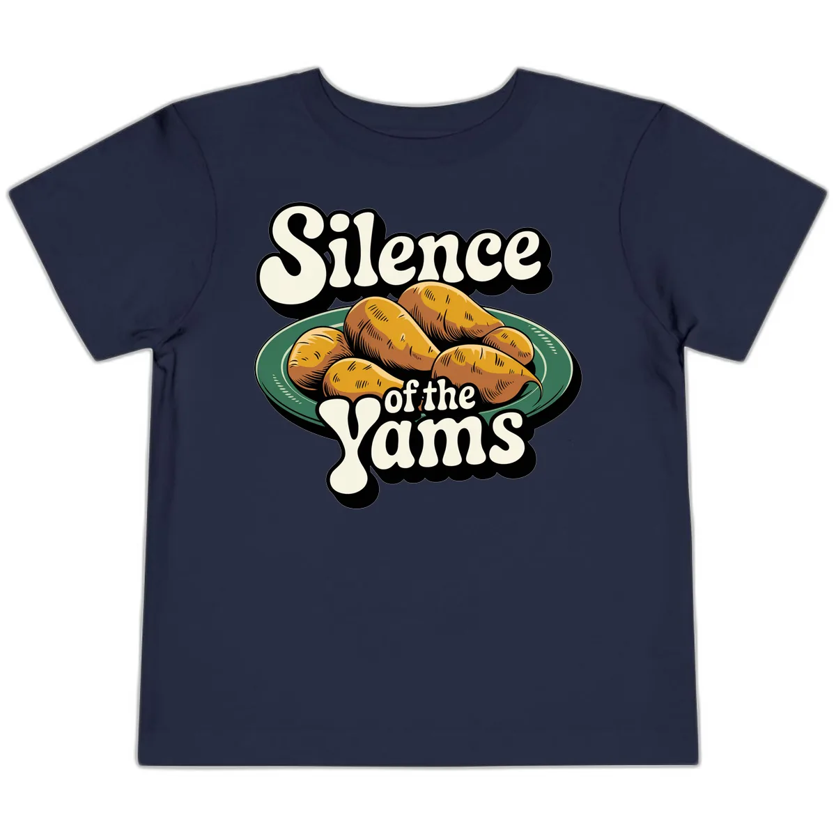 Silence of the Yams Graphic Design Toddler T-Shirt in Navy