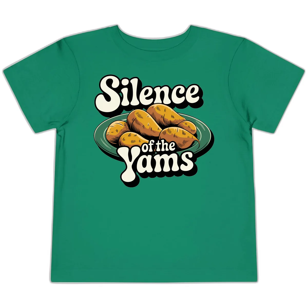 Silence of the Yams Graphic Design Toddler T-Shirt in Kelly