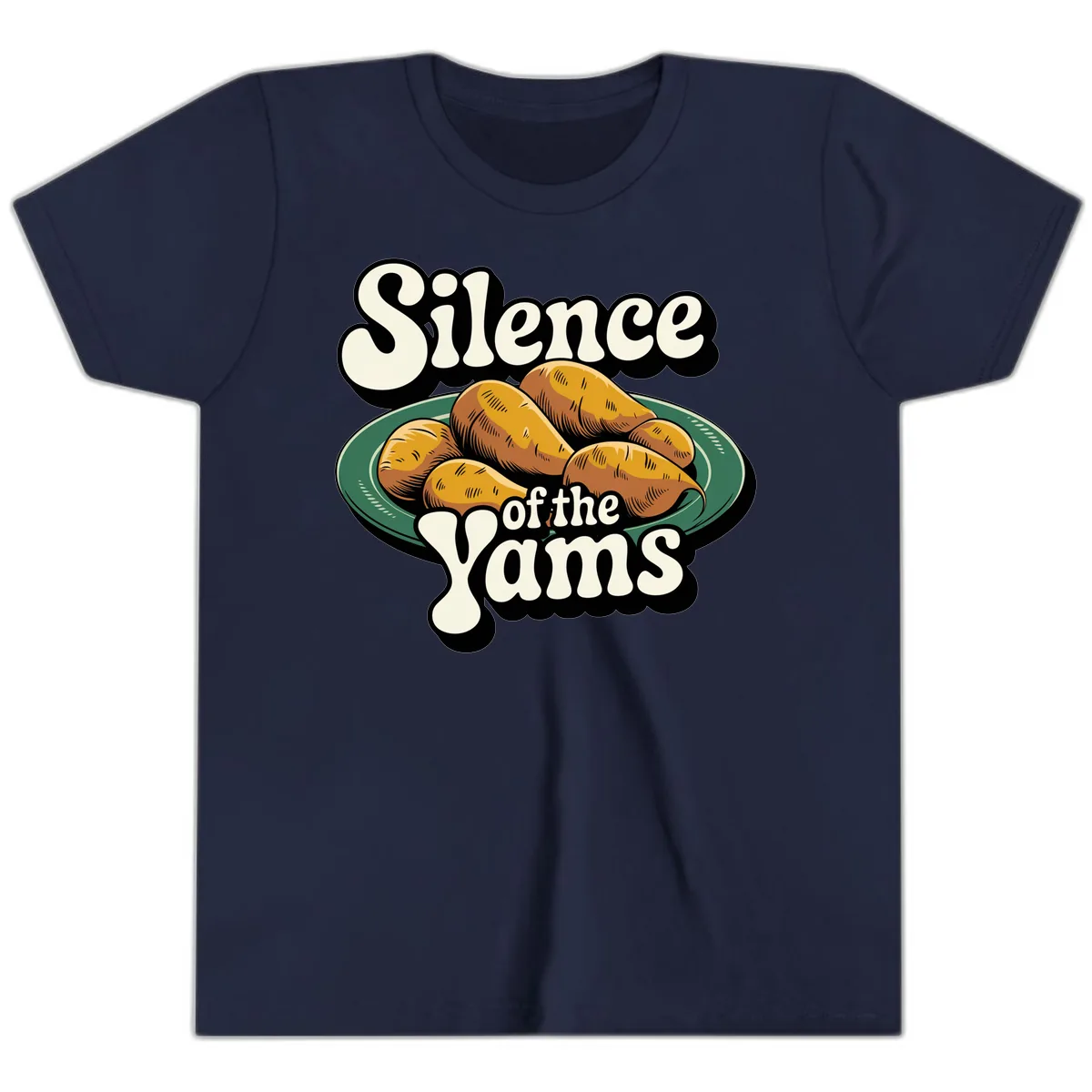 Silence of the Yams Graphic Design Youth T-Shirt in Navy