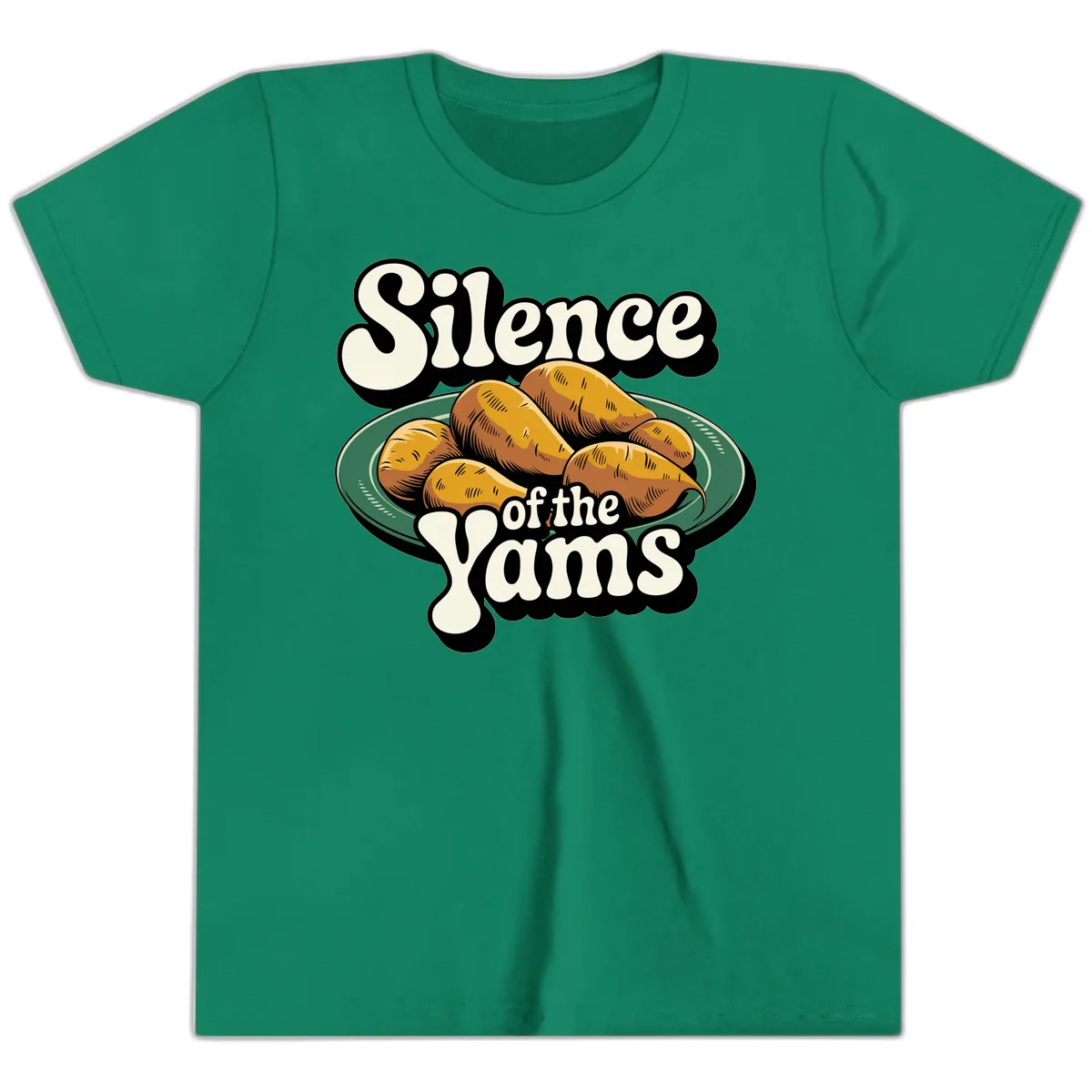 Silence of the Yams Graphic Design Youth T-Shirt in Kelly