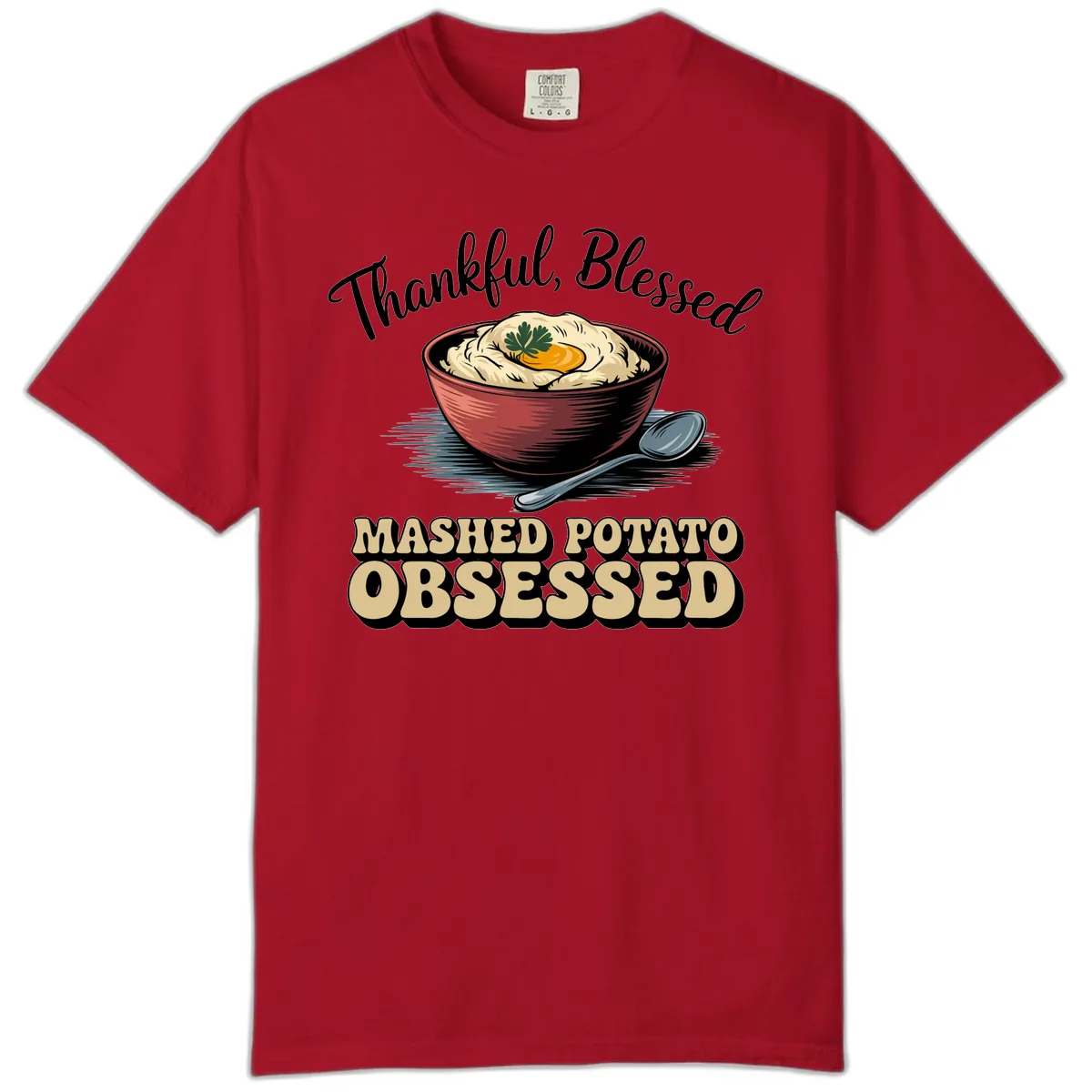 Mashed Potato Obsessed Thanksgiving Graphic Comfort Color in Red