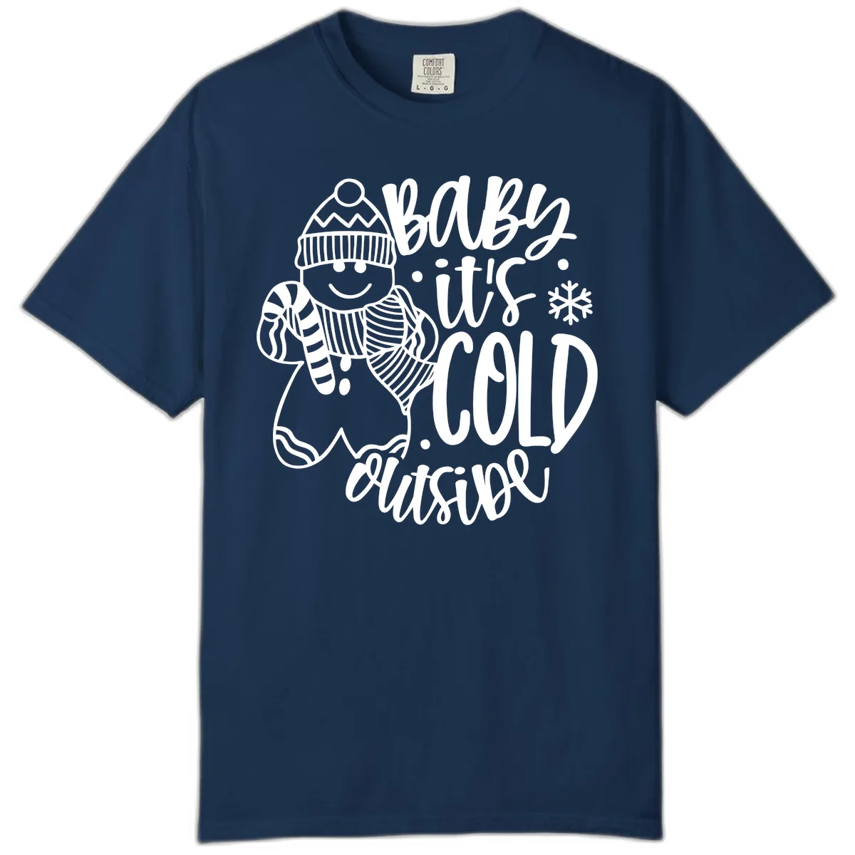 Baby It's Cold Outside Gingerbread Design Comfort Color in Navy