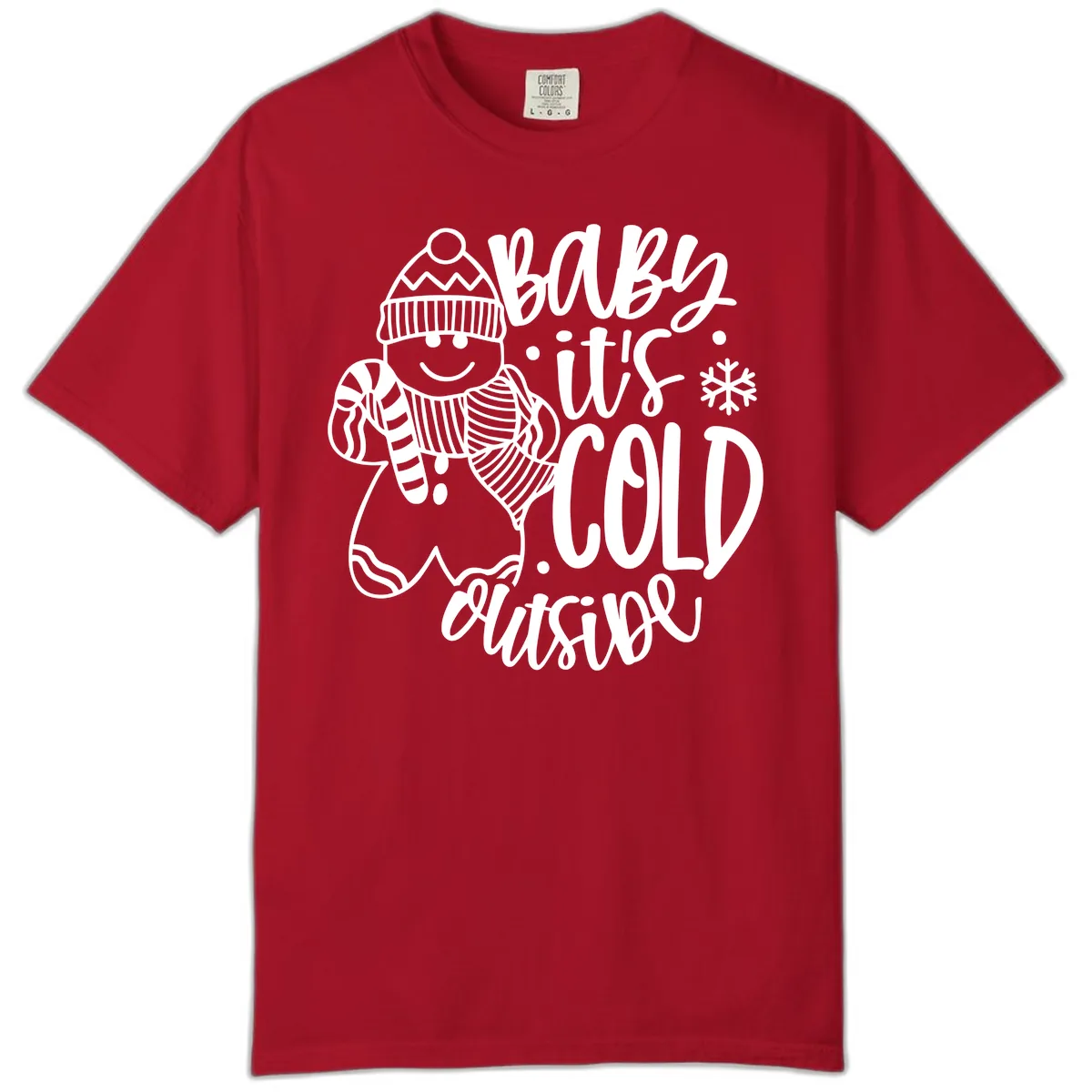 Baby It's Cold Outside Gingerbread Design Comfort Color in Red