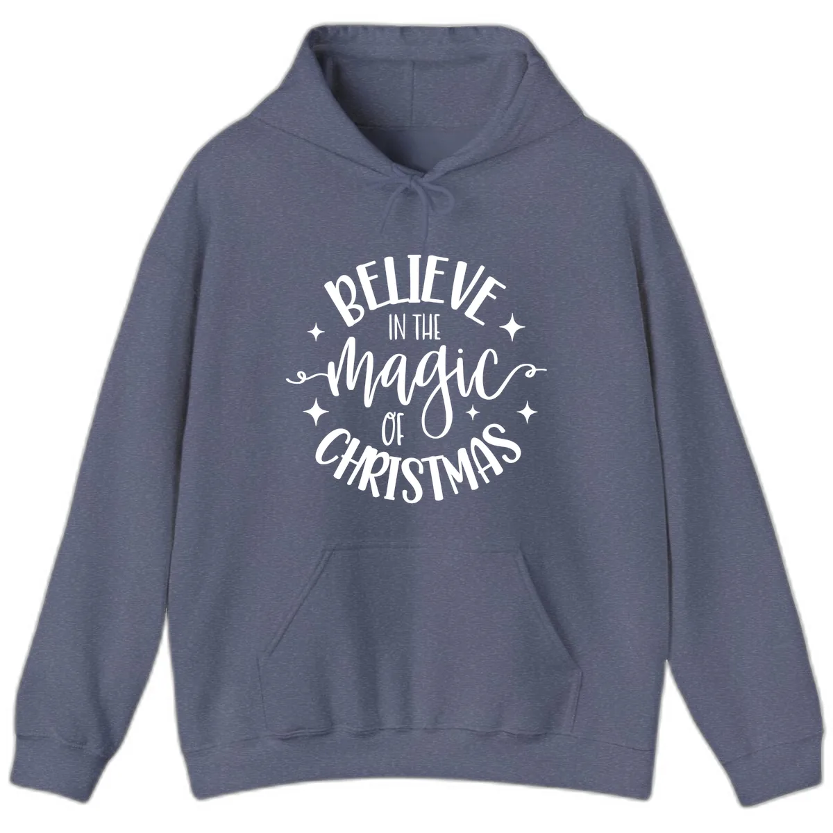 Believe In The Magic Of Christmas Hoodie in Heather Navy