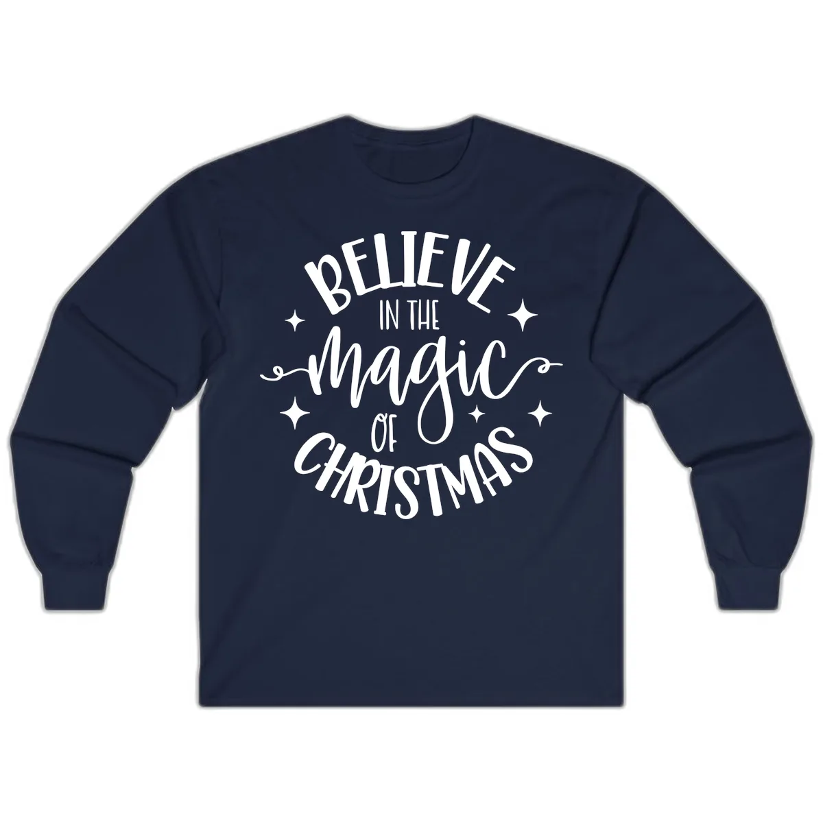 Believe In The Magic Of Christmas Long Sleeve in Navy