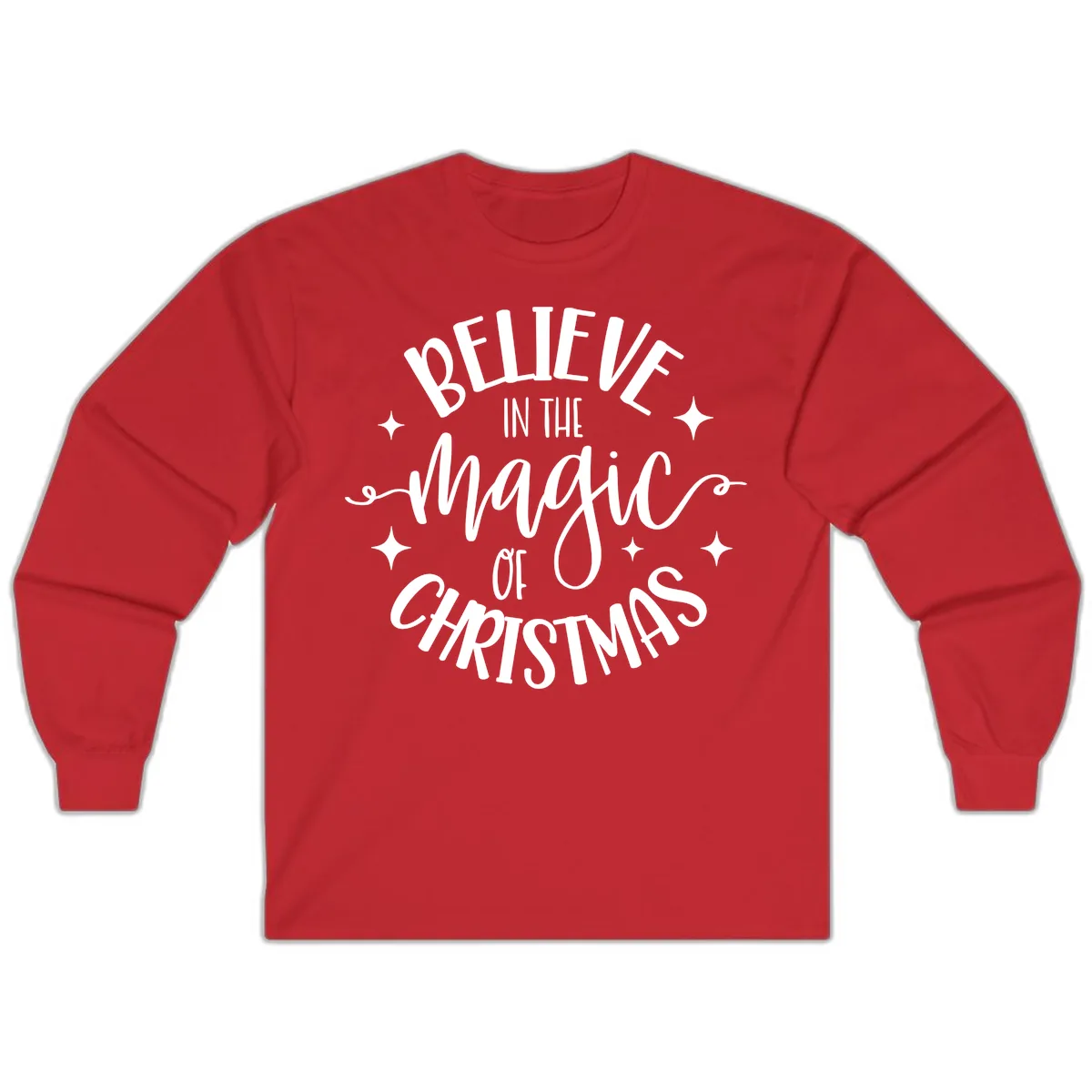 Believe In The Magic Of Christmas Long Sleeve in Red
