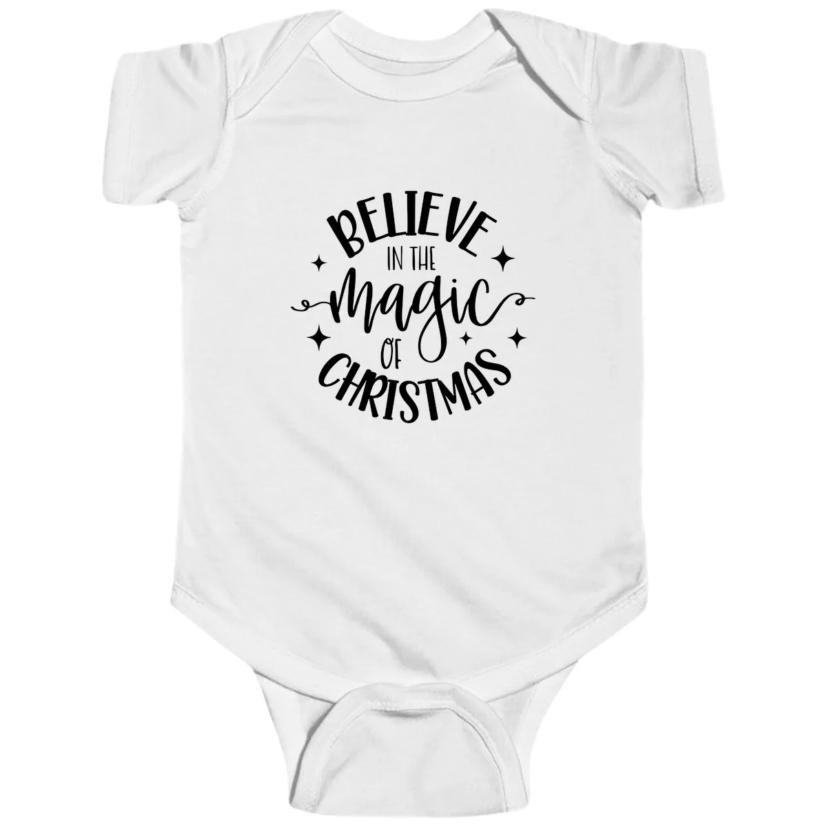 Believe In The Magic Of Christmas Baby Onesie in White