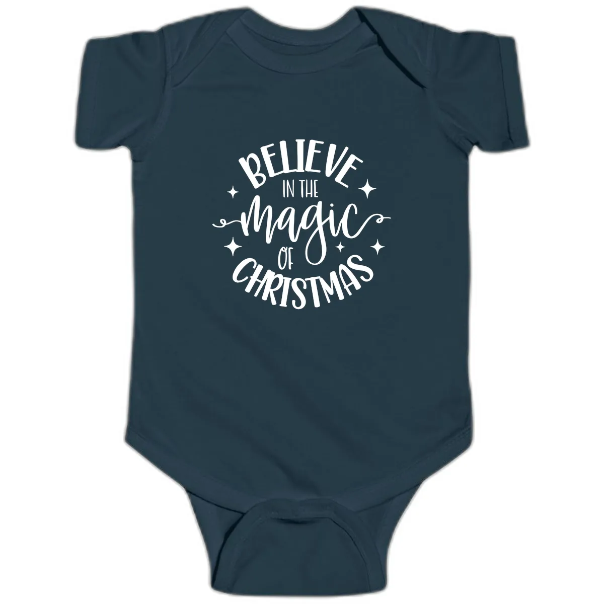 Believe In The Magic Of Christmas Baby Onesie in Navy