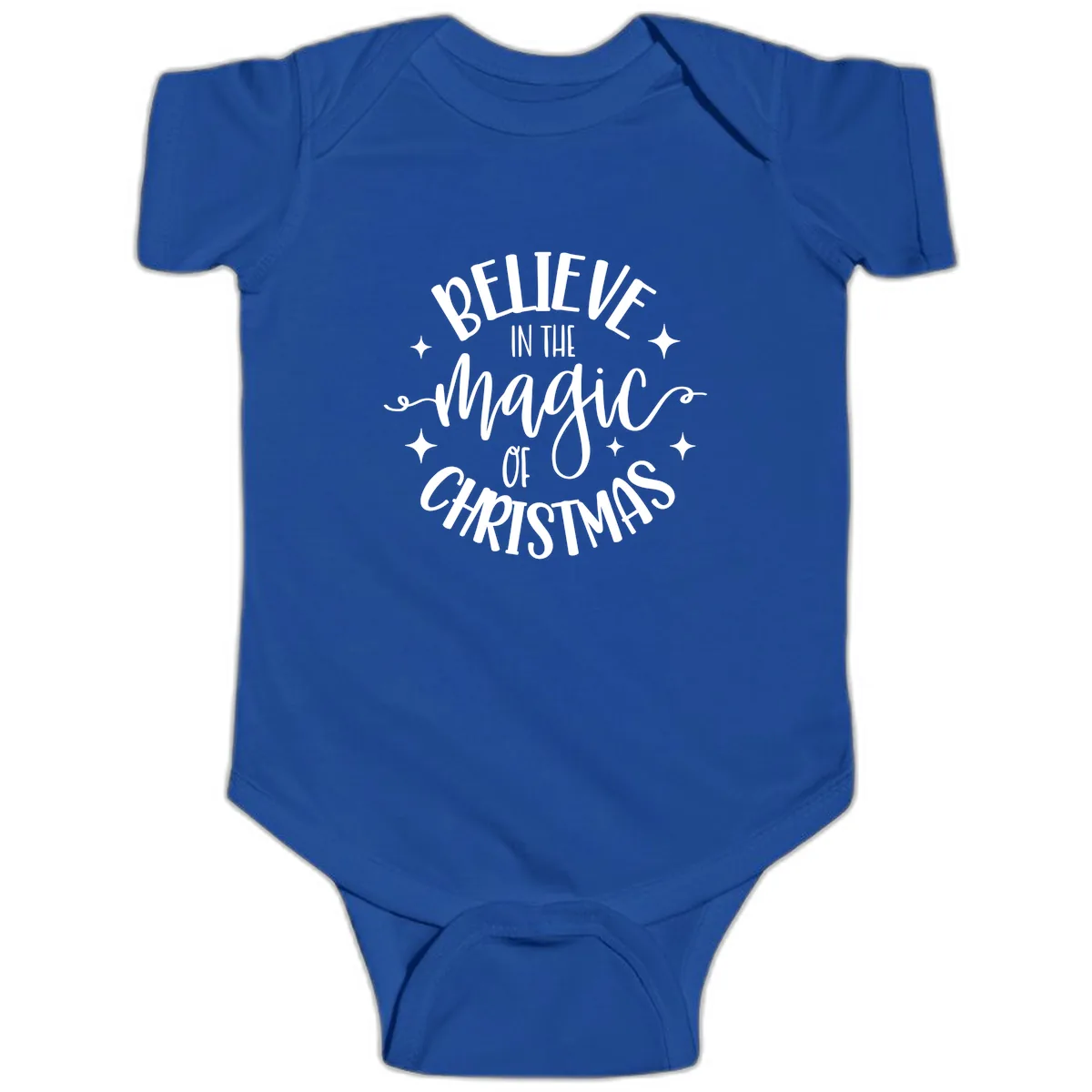 Believe In The Magic Of Christmas Baby Onesie in Royal