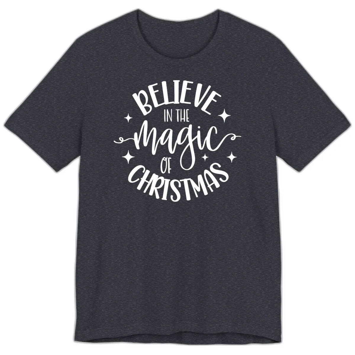 Believe In The Magic Of Christmas Premium T-Shirt in Heather Navy