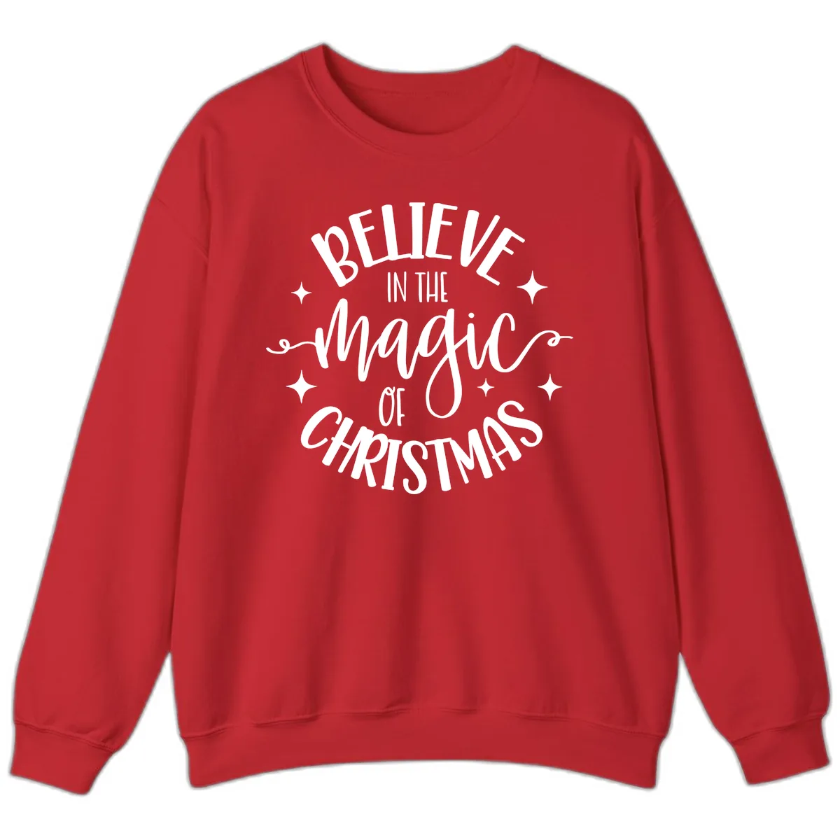 Believe In The Magic Of Christmas Sweatshirt in Red