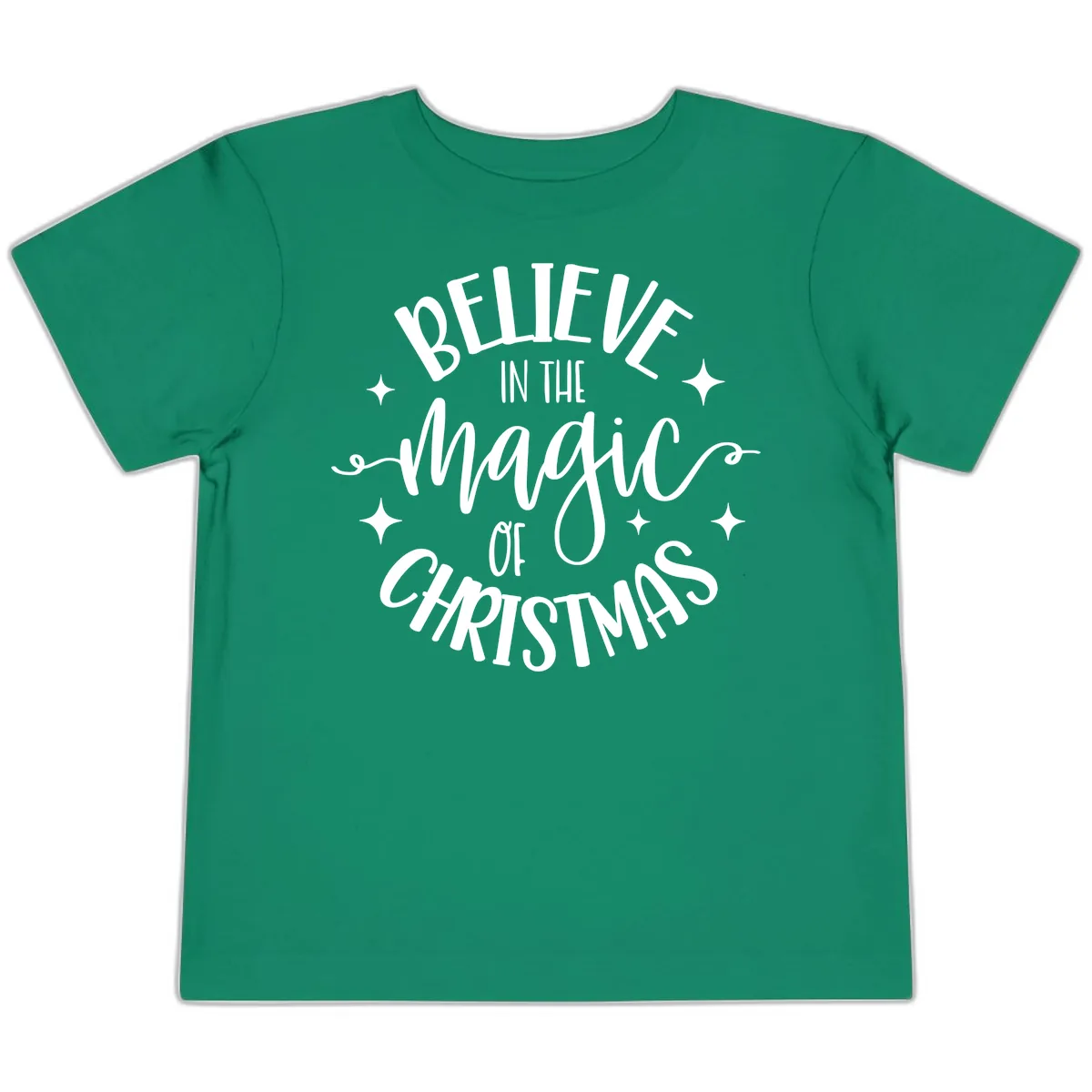 Believe In The Magic Of Christmas Toddler T-Shirt in Kelly