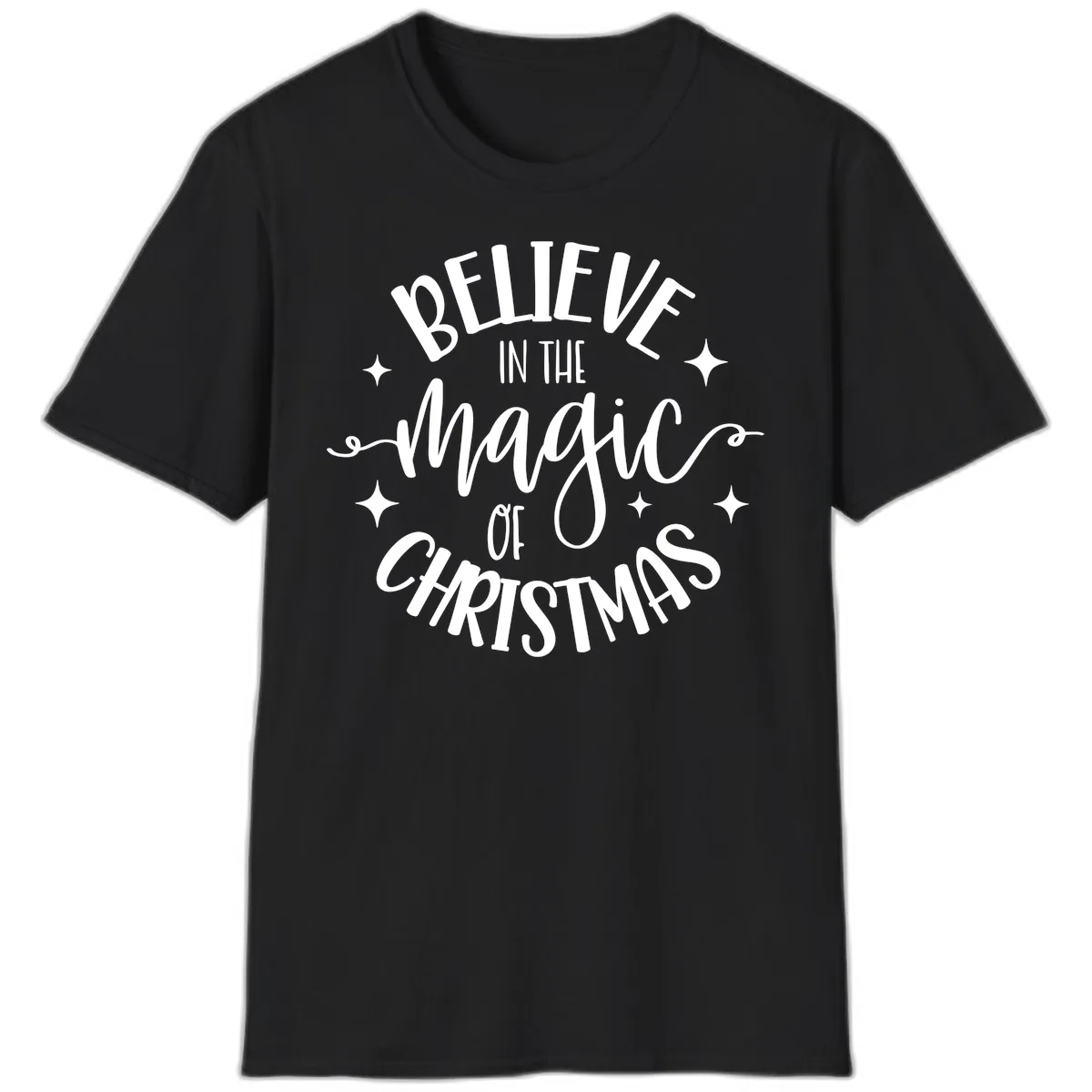 Believe In The Magic Of Christmas T-Shirt in Black