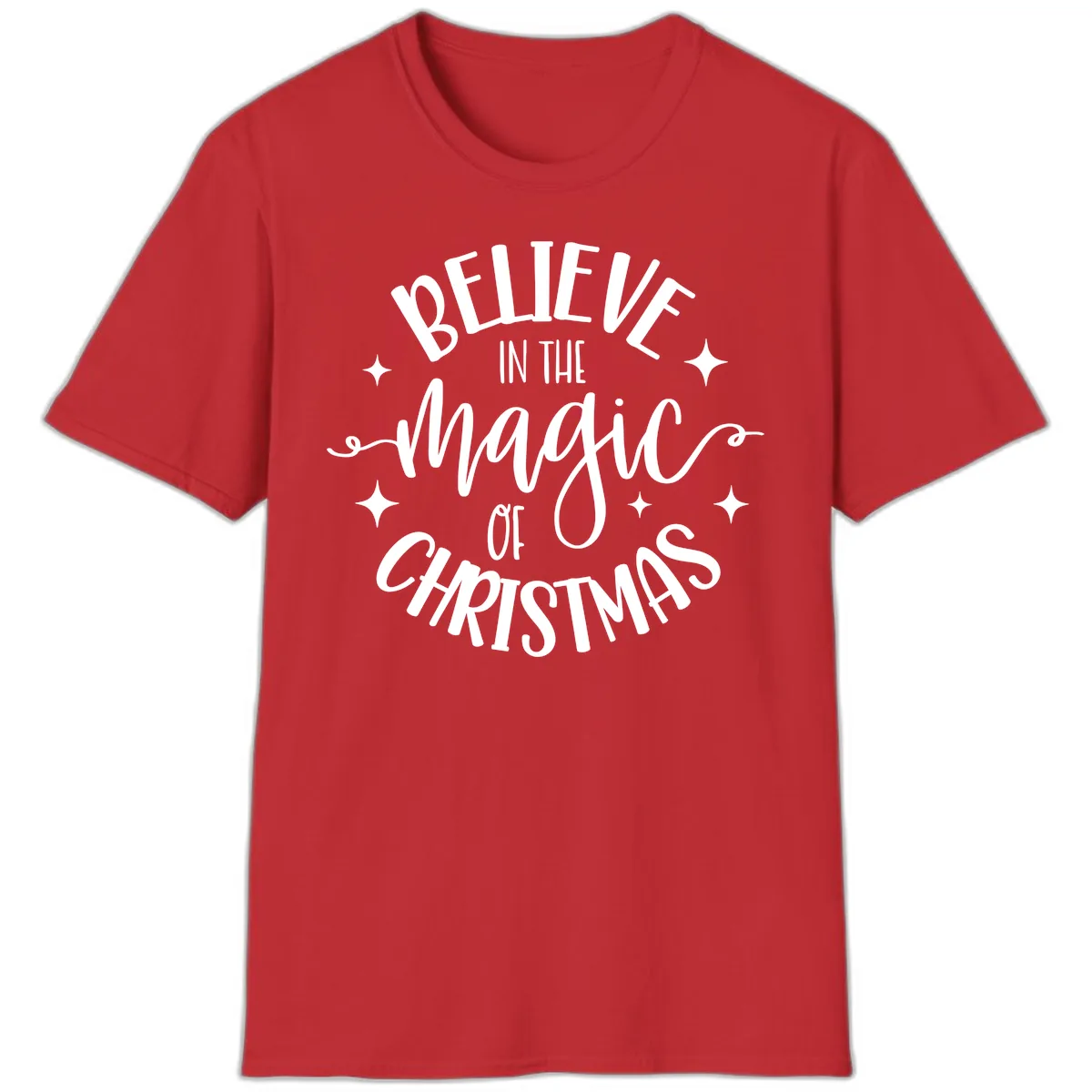 Believe In The Magic Of Christmas T-Shirt in Red