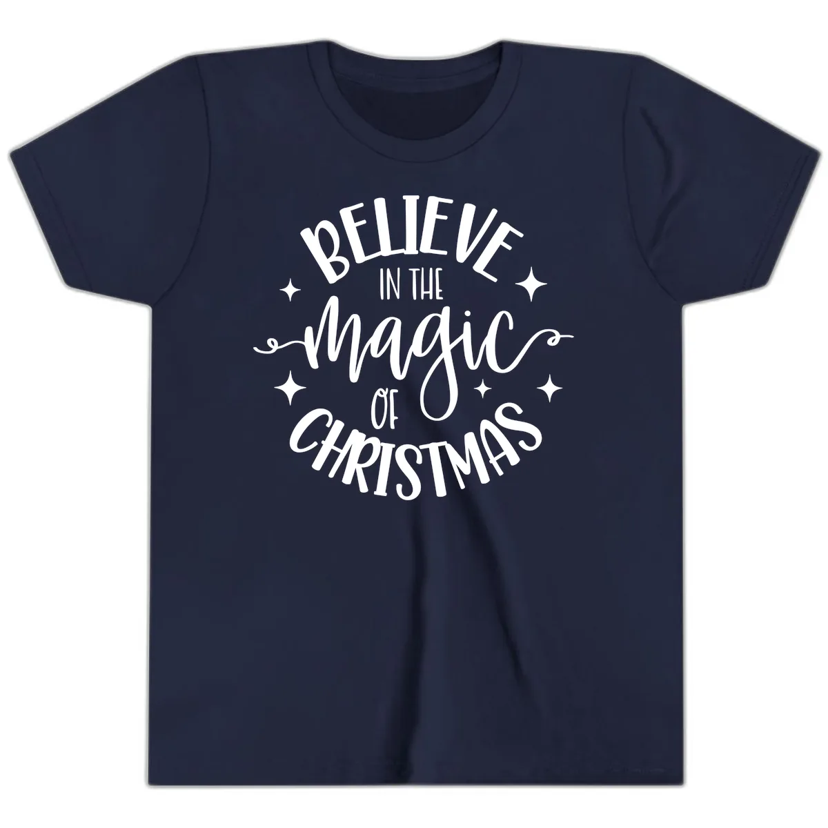 Believe In The Magic Of Christmas Youth T-Shirt in Navy
