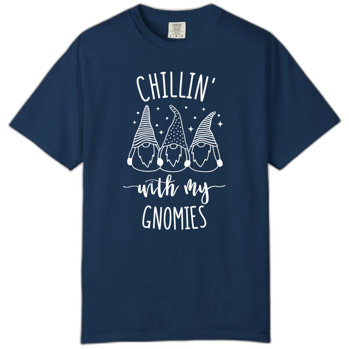 Chillin With My Gnomies Holiday Design Comfort Color in Navy