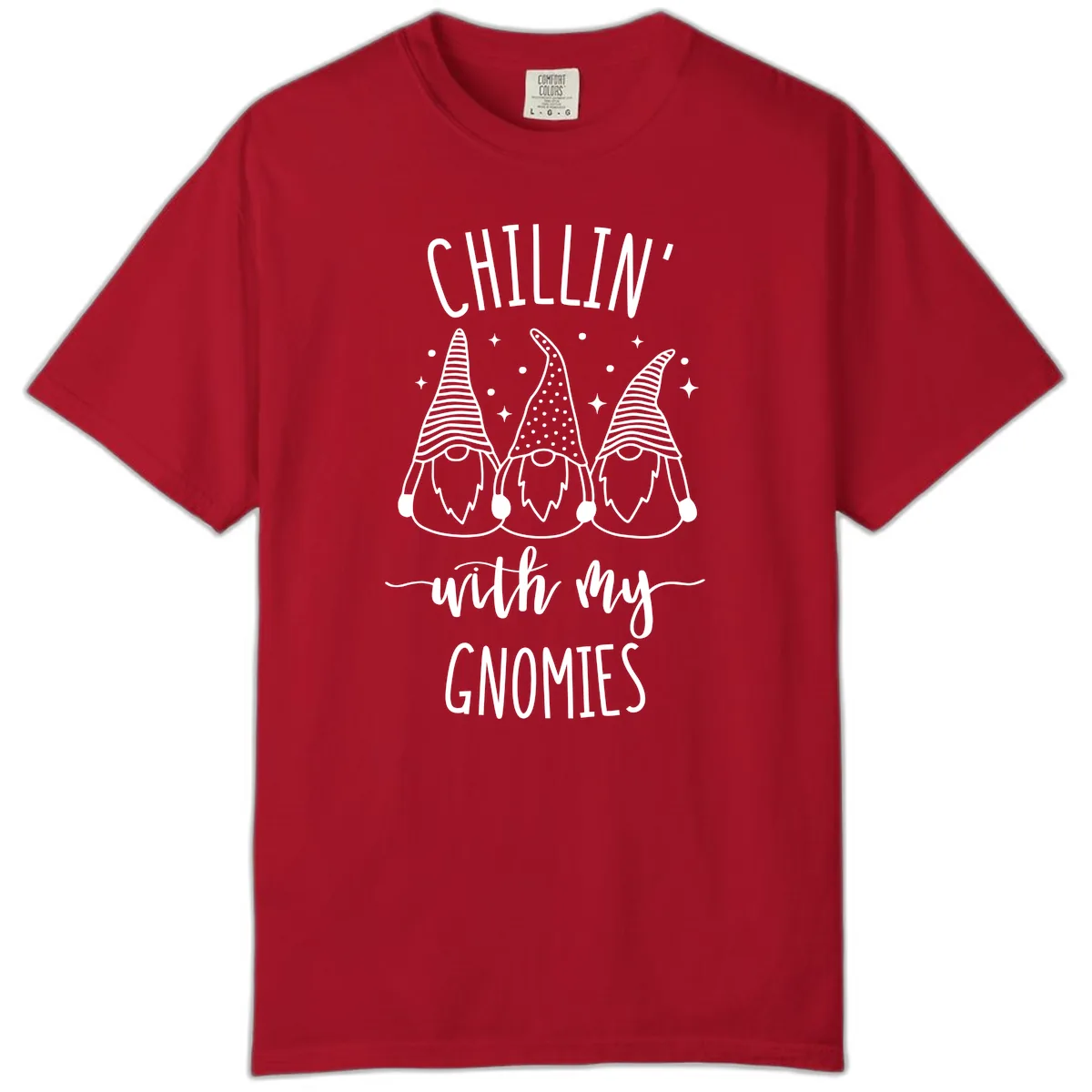 Chillin With My Gnomies Holiday Design Comfort Color in Red