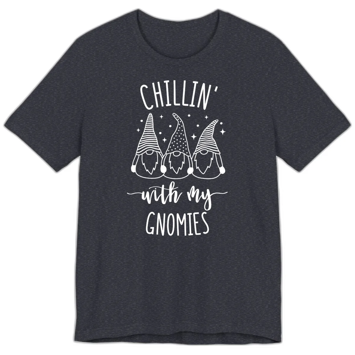 Chillin With My Gnomies Holiday Design Premium T-Shirt in Heather Navy