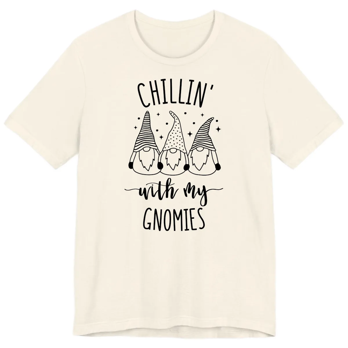 Chillin With My Gnomies Holiday Design Premium T-Shirt in Natural